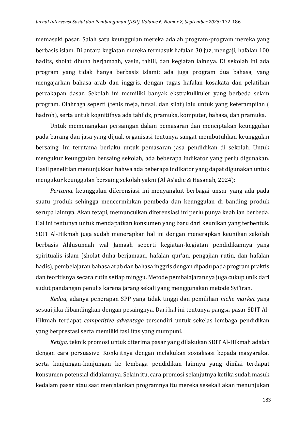 JURIS Mekanisme Sosial dalam Meningkatkan Keunggulan Berkompetitif melalui Manajerialisasi Pasar di Bidang Pendidikan