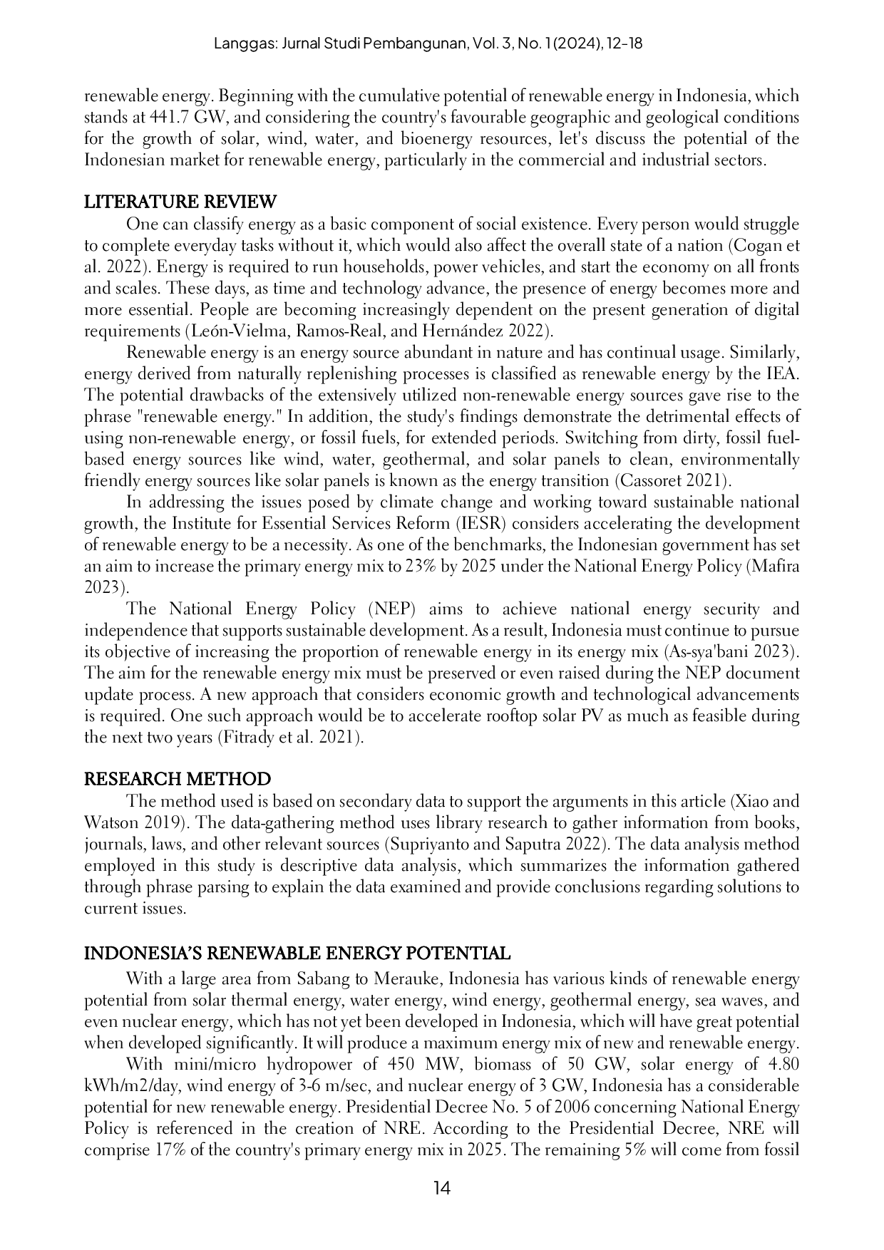 JURIS The Politics of Indonesia s Renewable Energy Policy