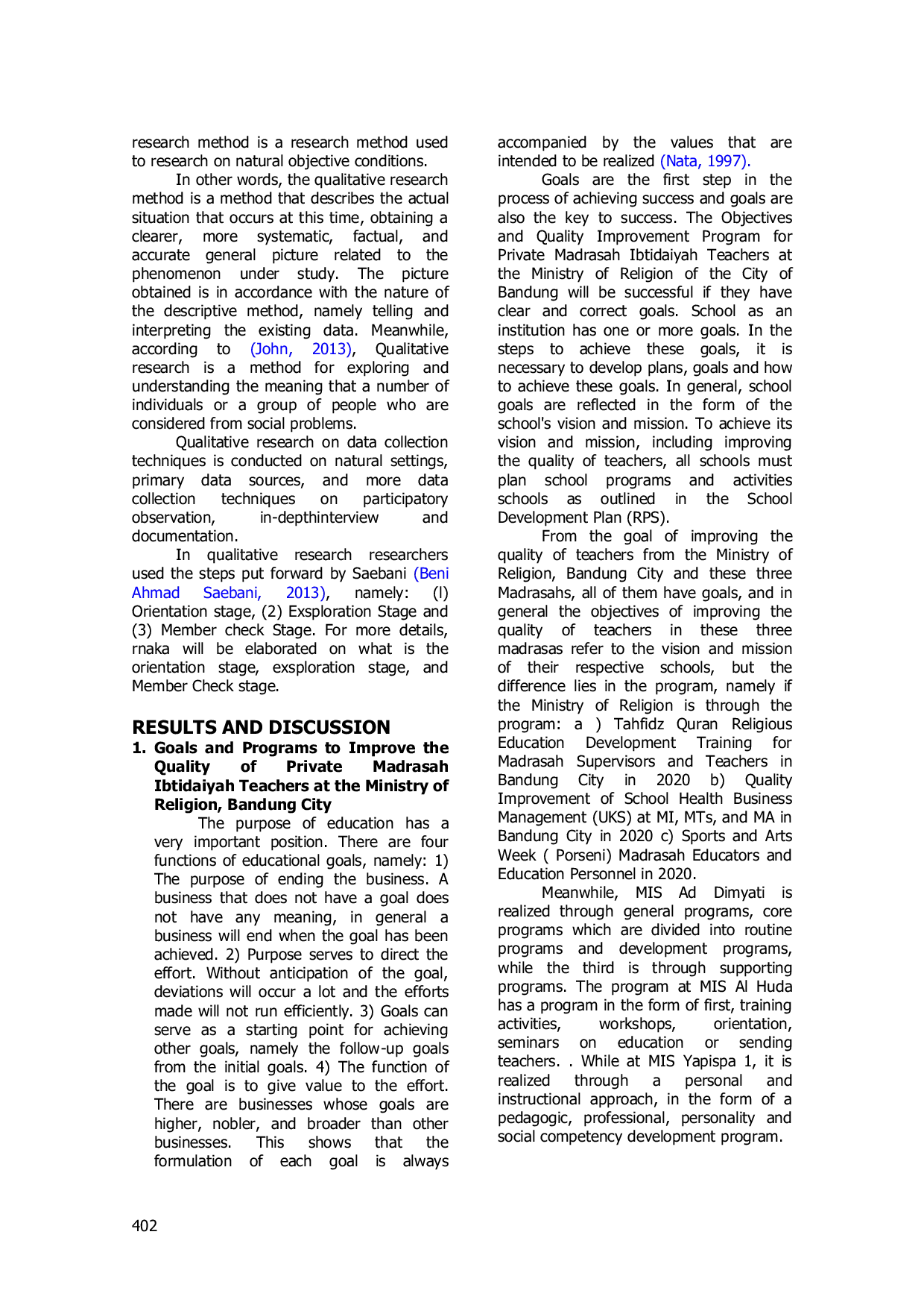 JURIS Strategy for Improving The Quality of Ibtidaiyah Madrasah Teachers In The Ministry of Religion Bandung City