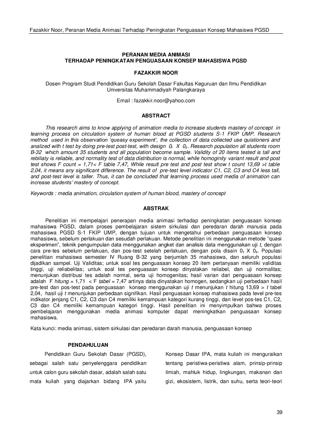 JURIS Peranan Media Animasi terhadap Peningkatan Penguasaan Konsep Mahasiswa PGSD