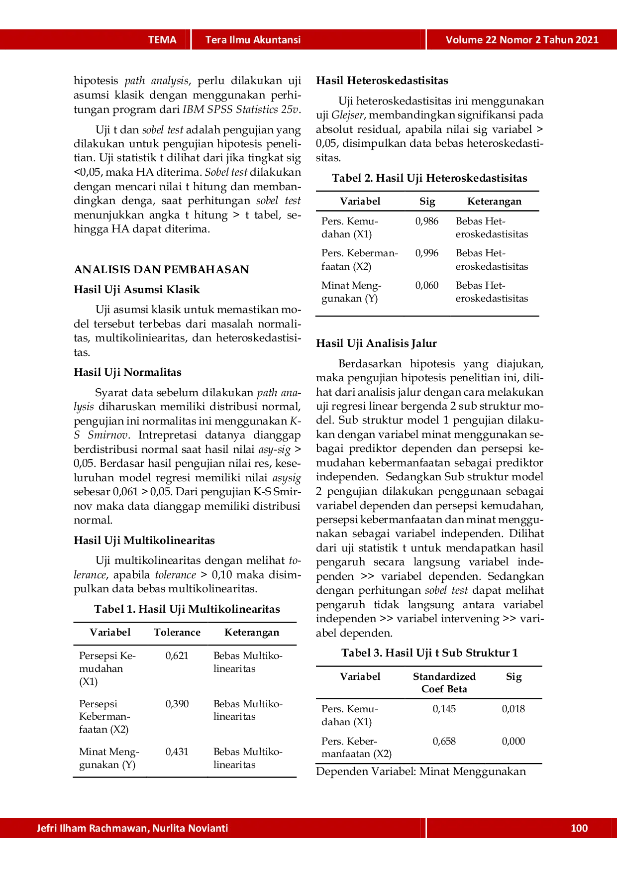 JURIS Faktor Faktor Yang Mempengaruhi Penggunaan Aplikasi Analisis Investasi Menggunakan Technology Acceptance Model