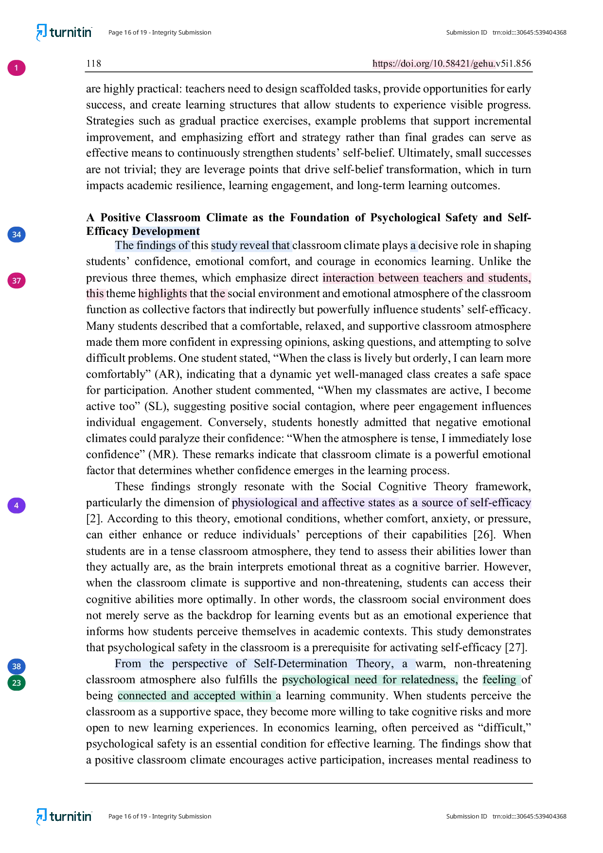 JURIS A Learning Climate that Supports Autonomy as a Driver of Students Self Efficacy in Economics Learning