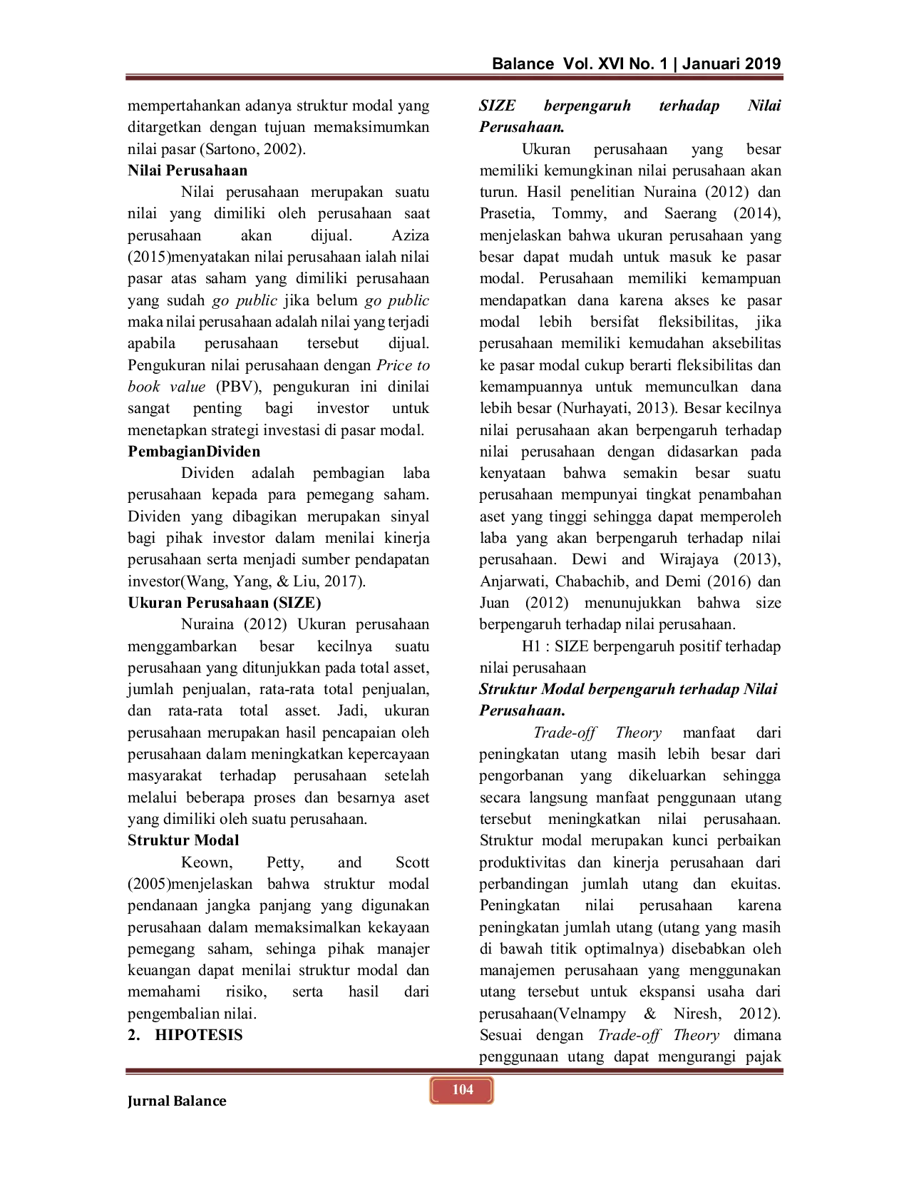 JURIS Pengaruh Ukuran Perusahaan Size Dan Struktur Modal Terhadap Nilai Perusahaan