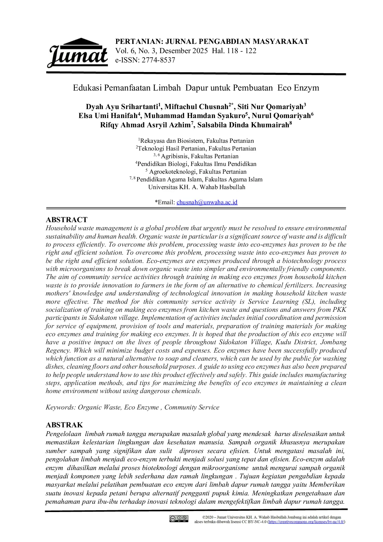 JURIS Edukasi Pemanfaatan Limbah Dapur untuk Pembuatan Eco Enzym