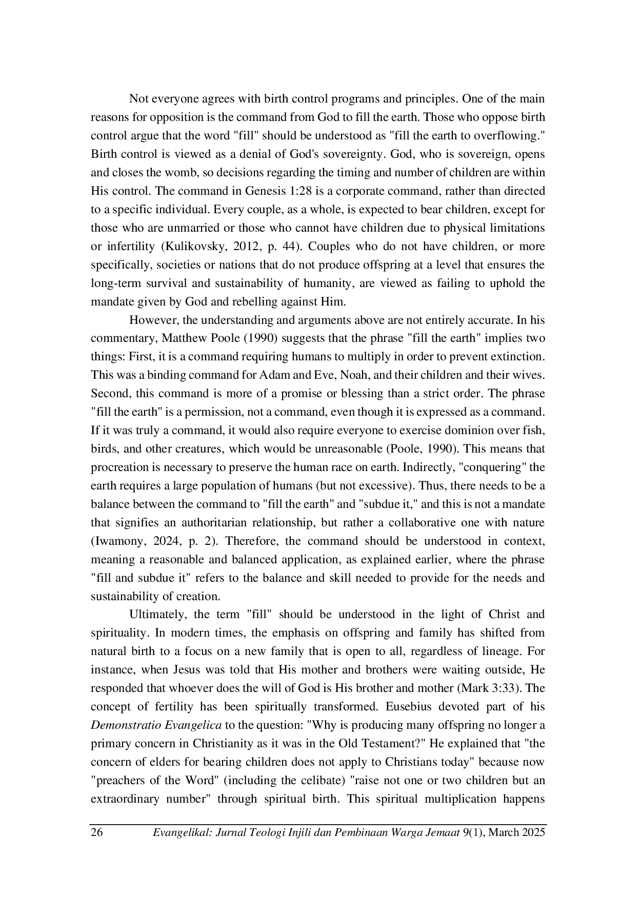 juris Revisiting The Creation Mandate Be Fruitful And Multiply Fill The Earth And Subdue It In Genesis 1 28 From An Ecotheological Perspective