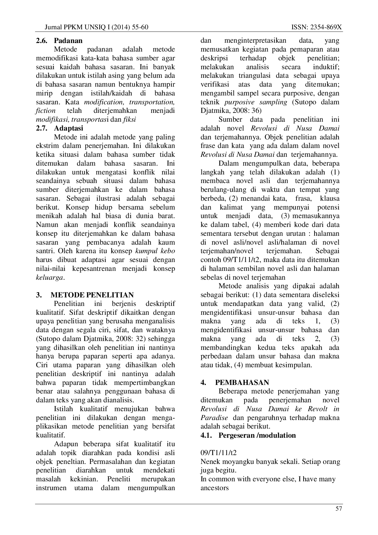 juris Analisis Metode Penerjemahan dalam Menerjemahkan Novel Revolusi di Nusa Damai ke Revolt in Paradise