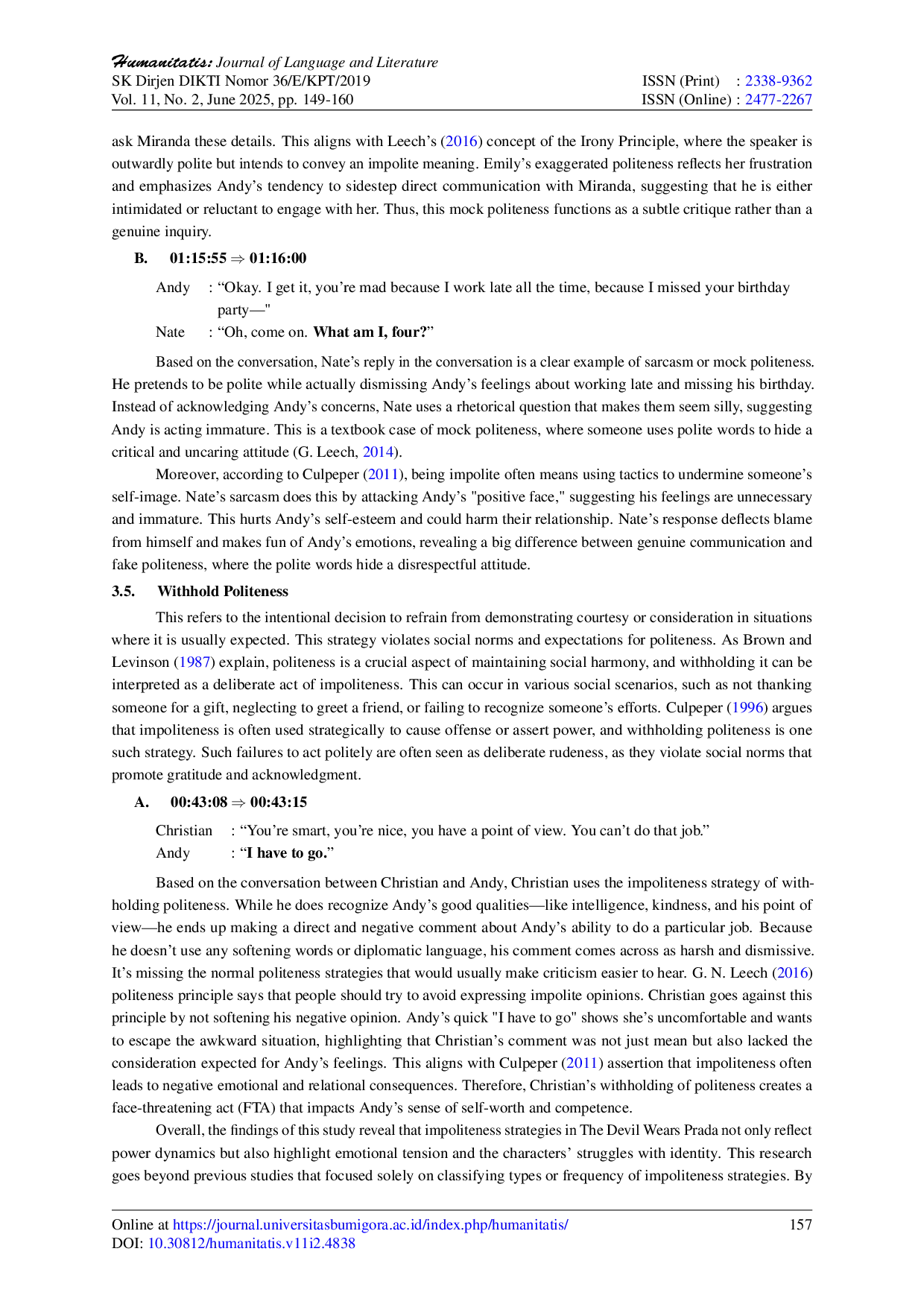 JURIS An Analysis of Impoliteness Strategies in The Devil Wears Prada Movie