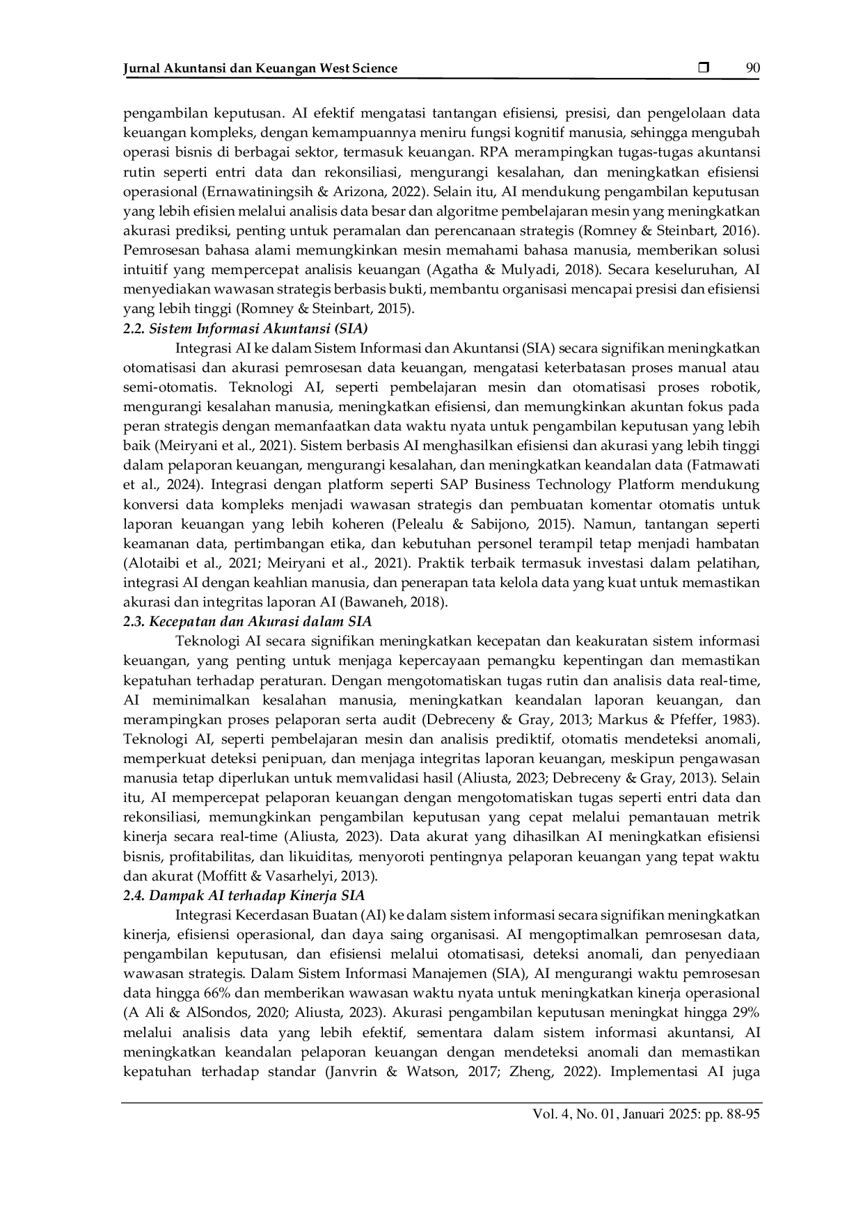 JURIS Pengaruh Artificial Intelligence terhadap Kecepatan dan Akurasi Sistem Informasi Akuntansi