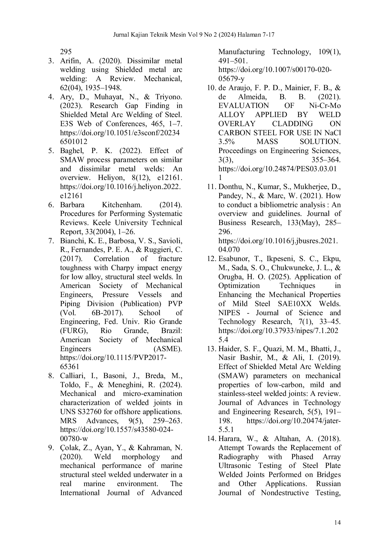 JURIS Peran Strategis Shielded Metal Arc Welding dalam Proses Manufaktur Modern Tinjauan Literatur Terkini