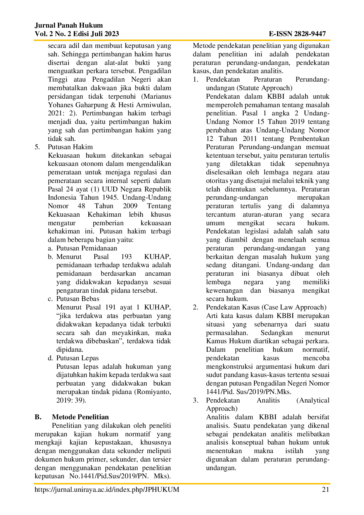 JURIS Pertimbangan Hakim pada Putusan Bebas Malpraktik Dokter yang Mengakibatkan Kebutaan