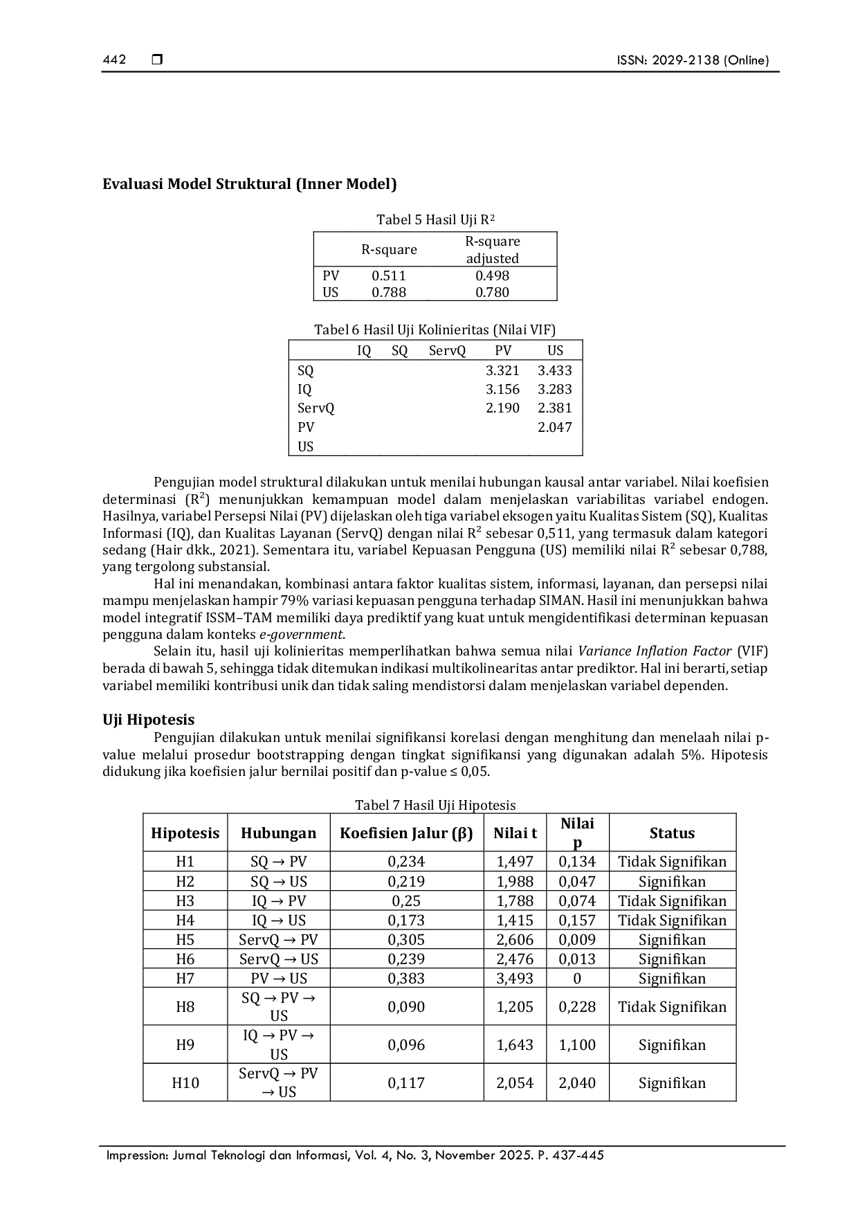 JURIS Pengukuran Kepuasan Pengguna Aplikasi SIMAN dengan Persepsi Nilai Sebagai Variabel Intervening