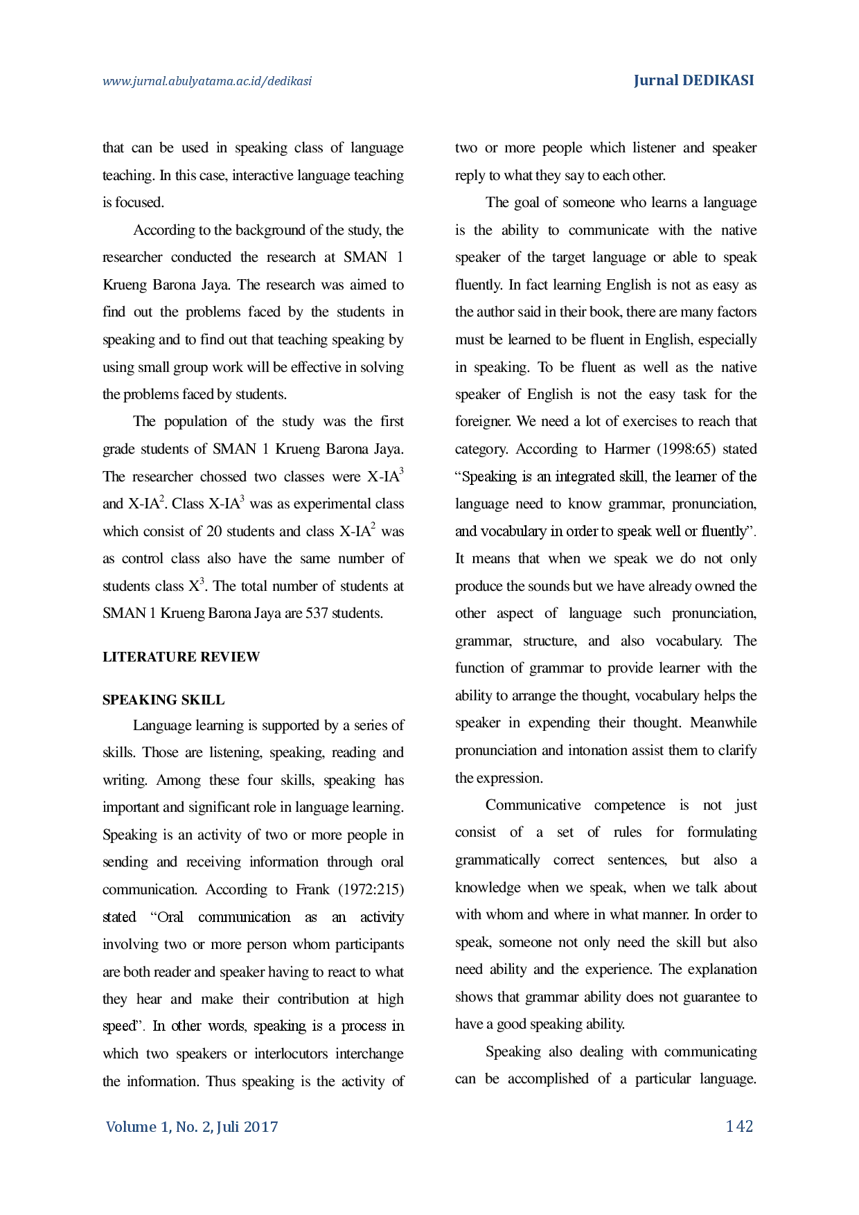 juris The Effectiveness Of Interactive Language Teaching In Improving Student s Speaking Skill