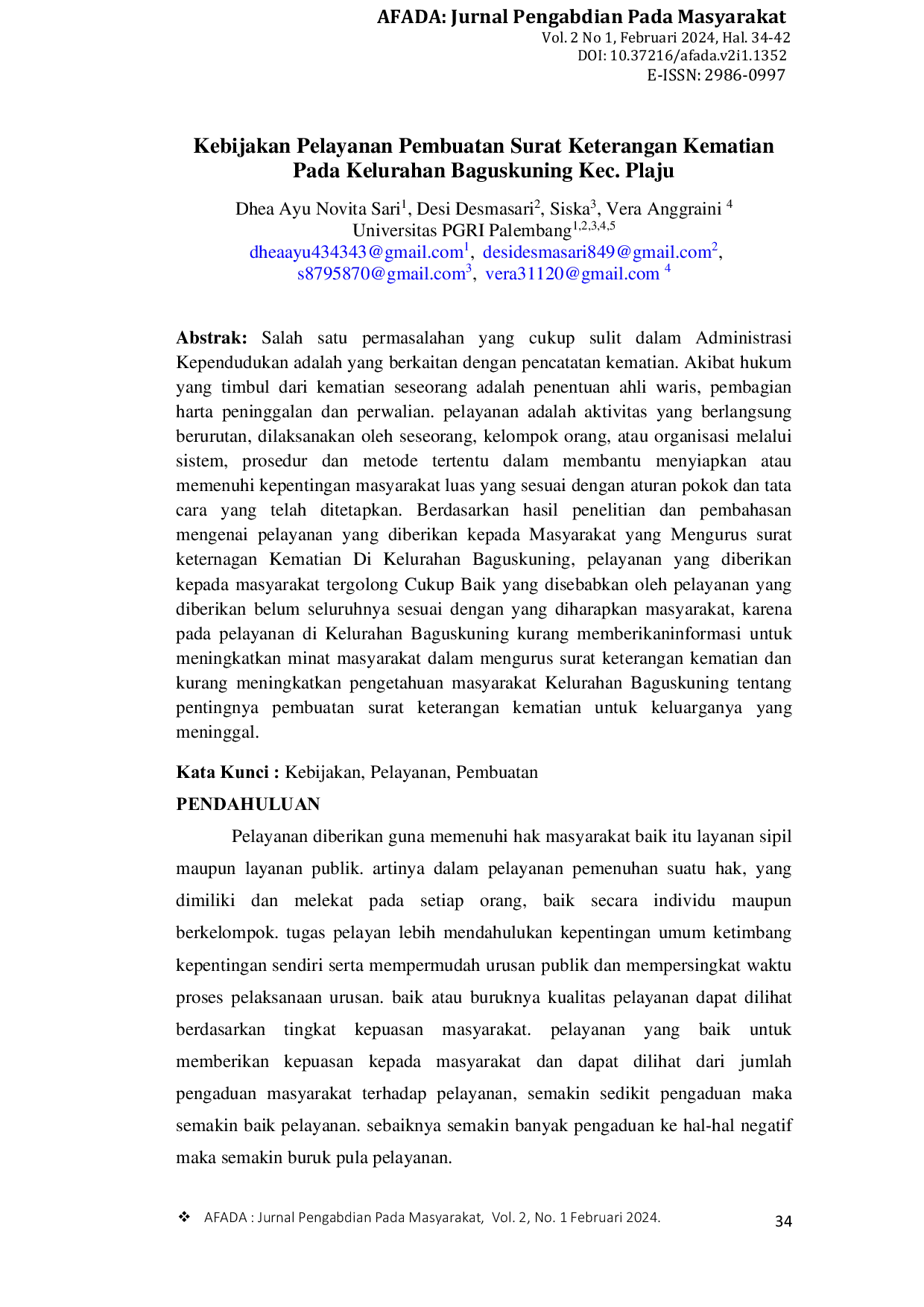 JURIS Service Policy Kebijakan Pelayanan Pembuatan Surat Keterangan Kematian Pada Kelurahan Baguskuning Kec Plaju Kebijakan Pelayanan Pembuatan Surat Keterangan Kematian Pada Kelurahan Baguskuning Kec Pl