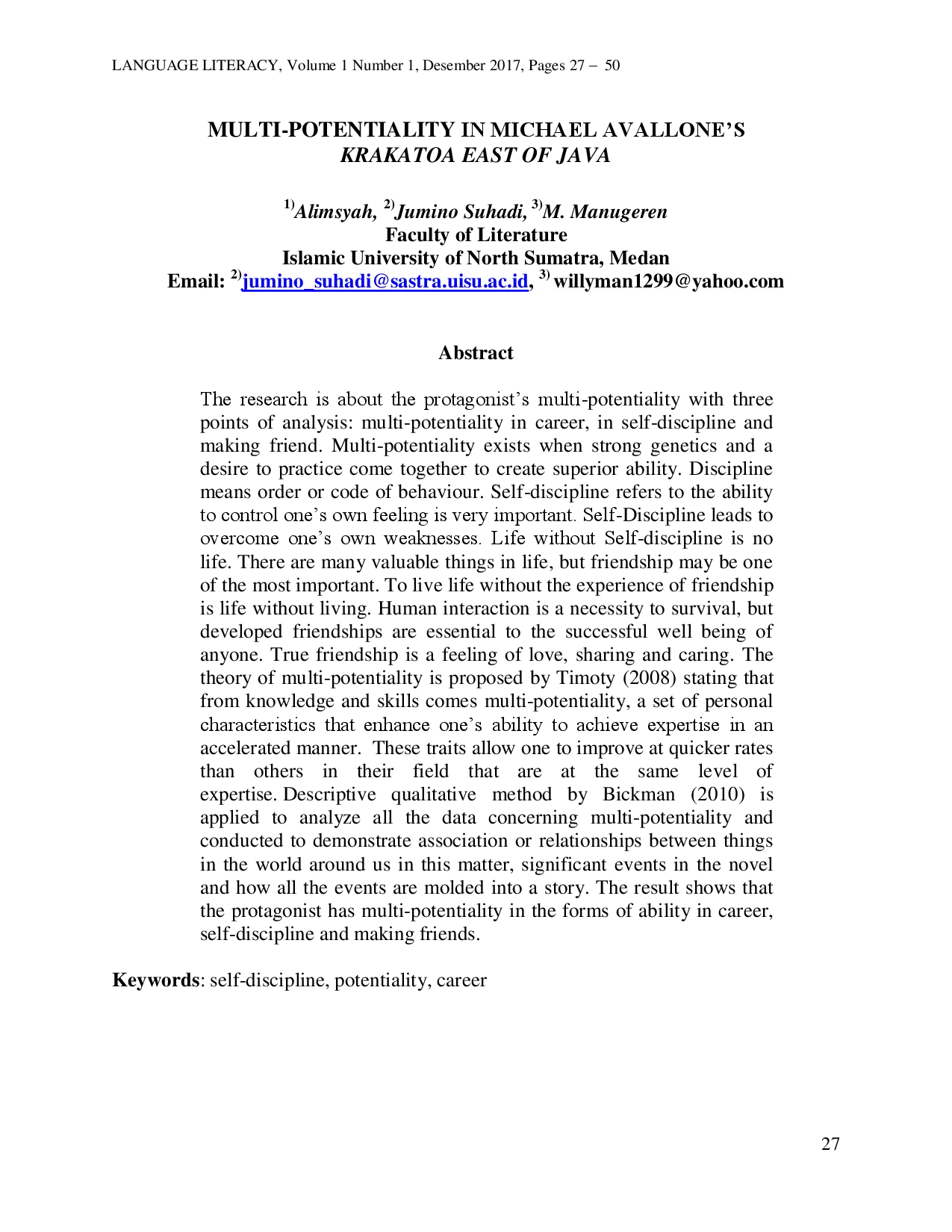 juris Multi Potentiality in Michael Avallone s Krakatoa East of Java