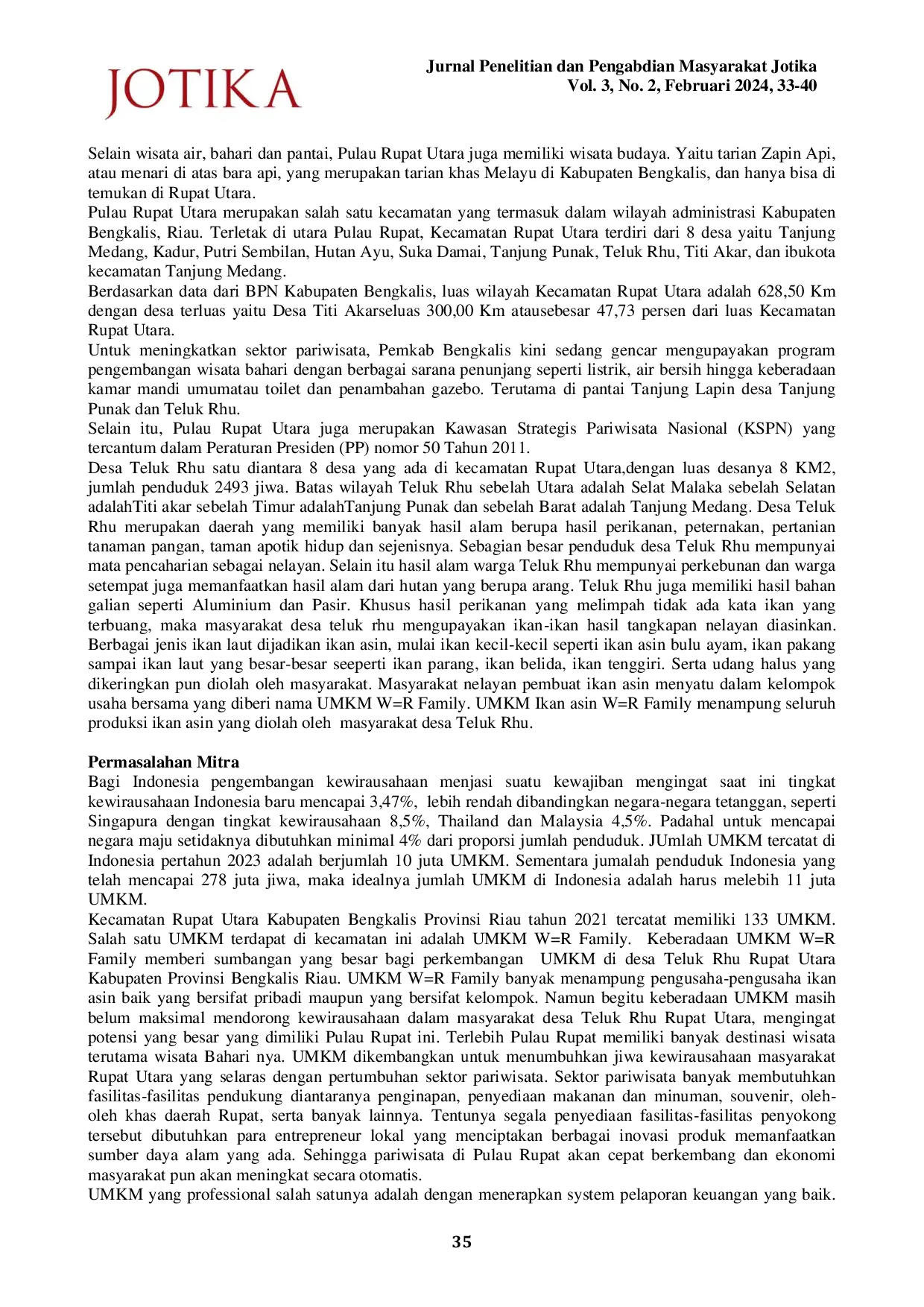 JURIS Pelatihan Program Pembuatan Laporan Keuangan UMKM Ikan Asin W R Family