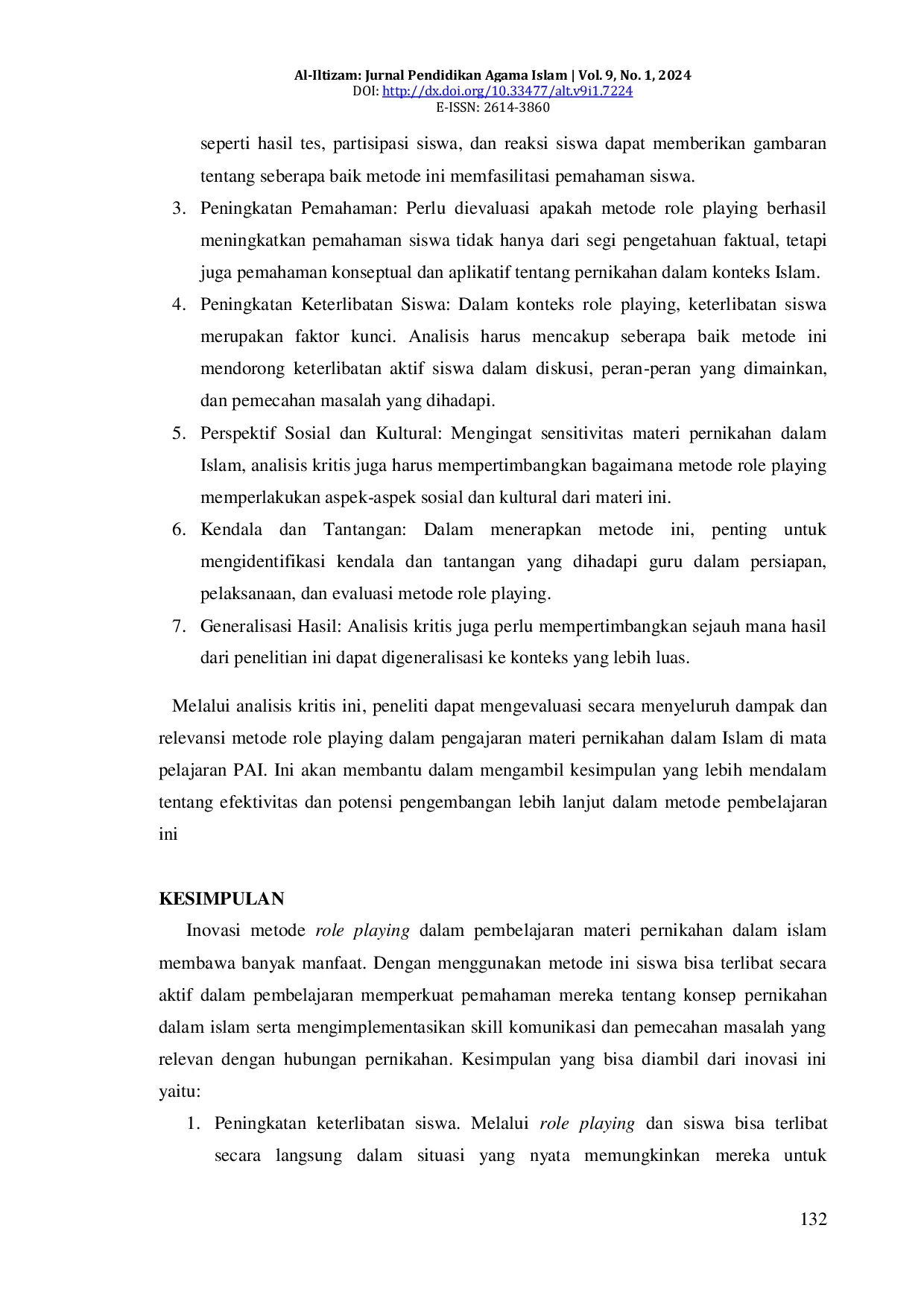 JURIS Innovation in Role Playing Methods for Marriage Material in Islamic Education Subjects