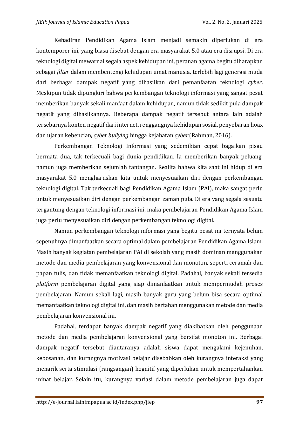 JURIS Ragam Media Pembelajaran Pendidikan Agama Islam PAI di Era Masyarakat 5 0