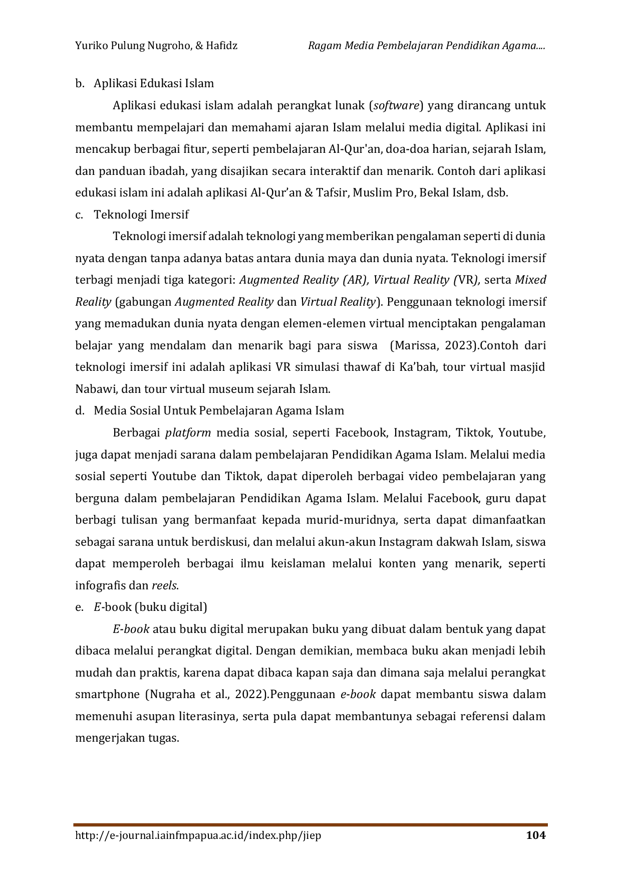 JURIS Ragam Media Pembelajaran Pendidikan Agama Islam PAI di Era Masyarakat 5 0