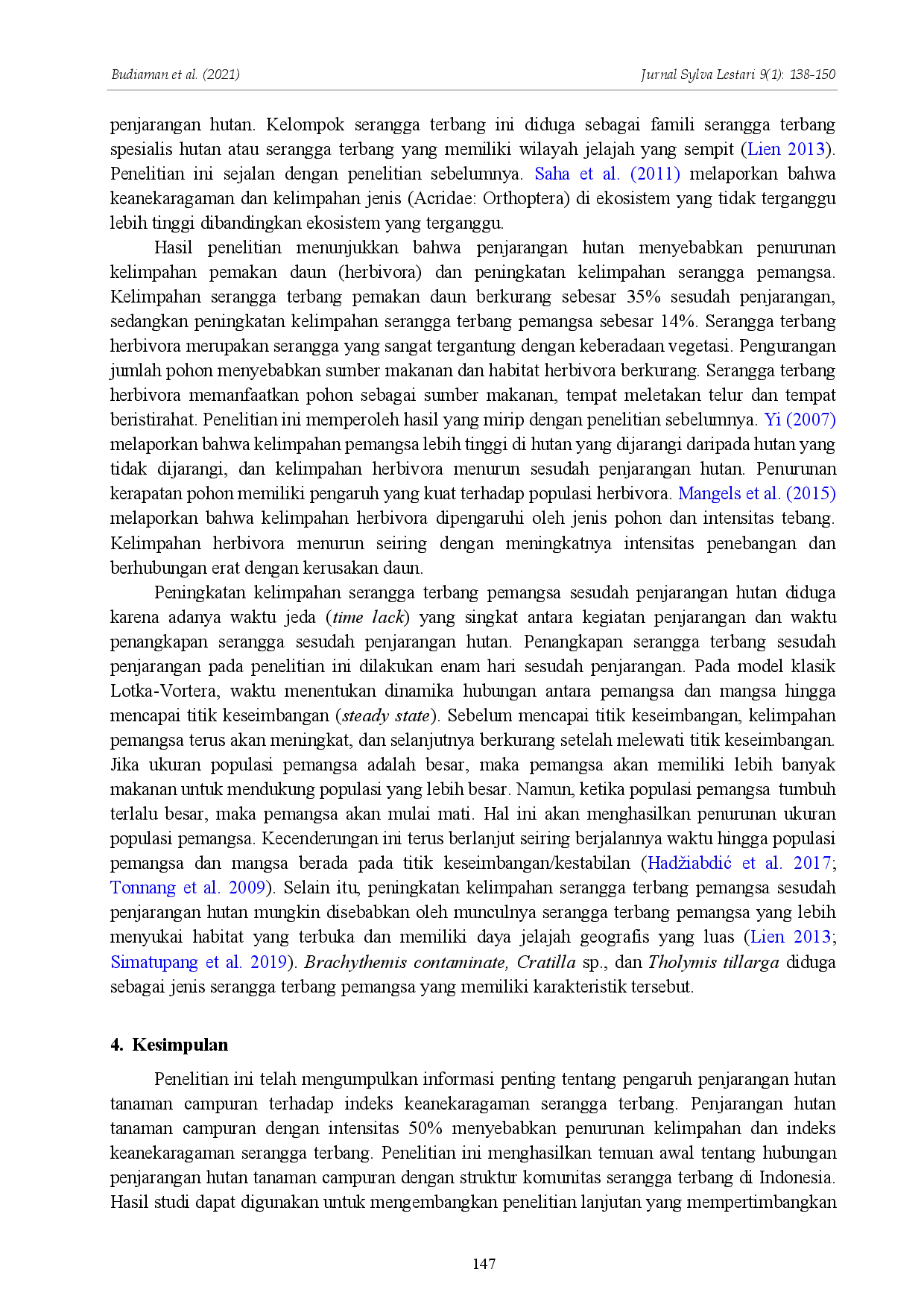 juris Dampak Jangka Pendek Penjarangan Hutan Campuran terhadap Keanekaragaman Serangga Terbang di KPH Banten Short Term Impact of Thinning of Mixed Forest on the Diversity of Flying Insects in Forest Manag