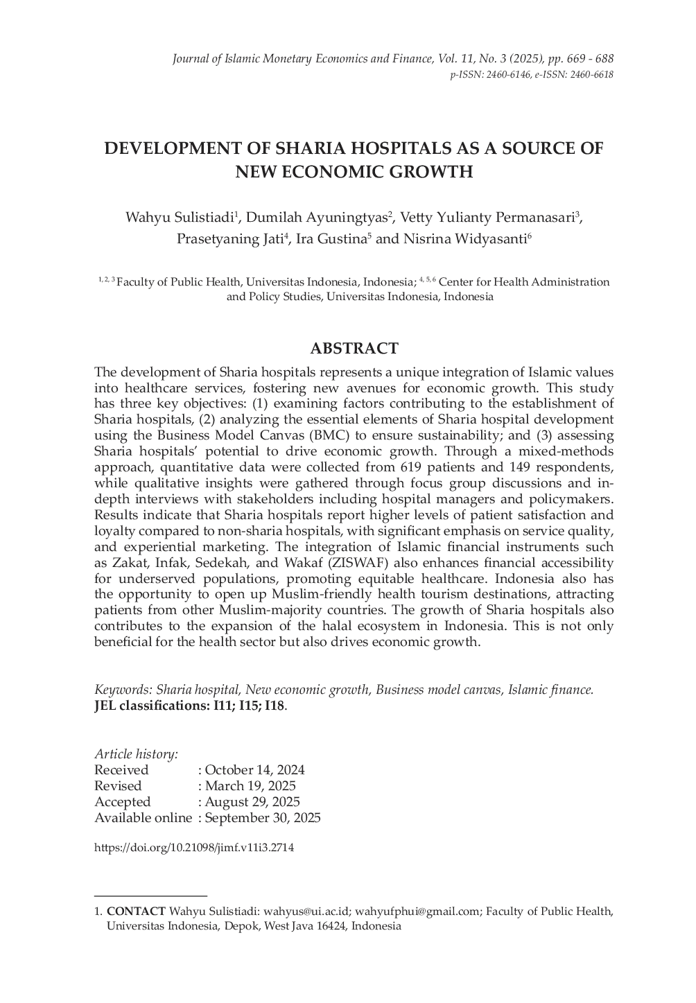 JURIS Development of Sharia Hospitals as a Source of New Economic Growth