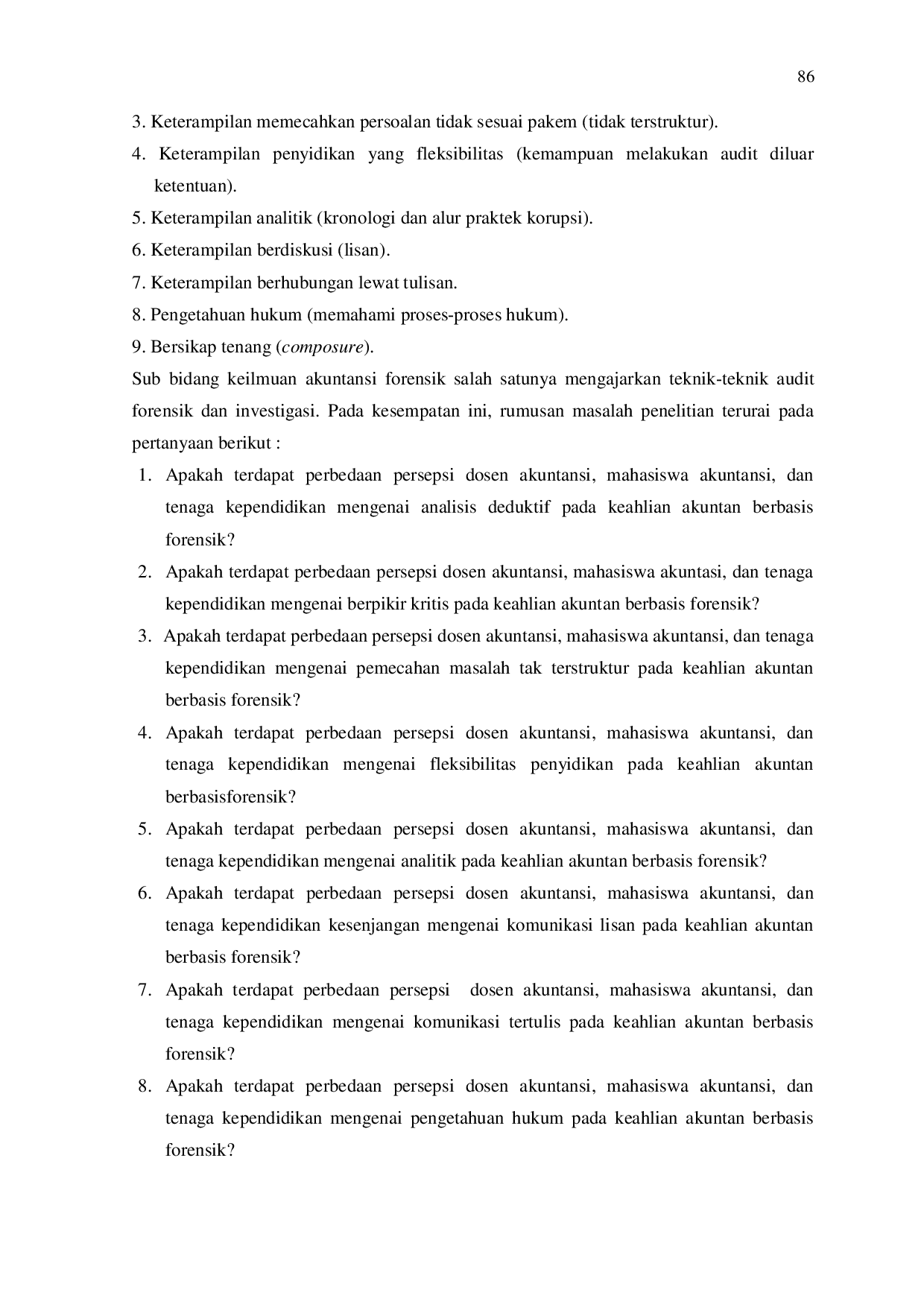 JURIS Analisa Sudut Pandang Civitas Akademika Terhadap Keahlian Akuntan Berbasis Forensik Studi Empiris Pada Civitas Akademika STIE Cendekia Karya Utama Semarang