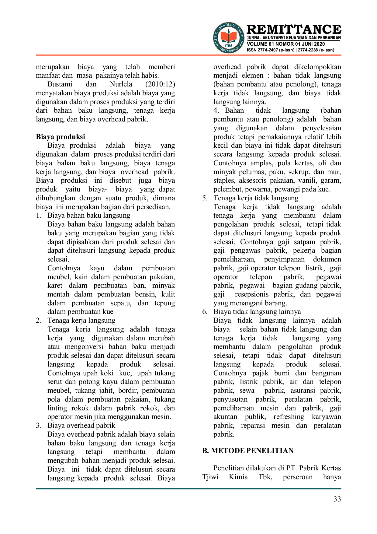 JURIS ANALISIS BIAYA PRODUKSI PT TJIWI KIMIA Tbk
