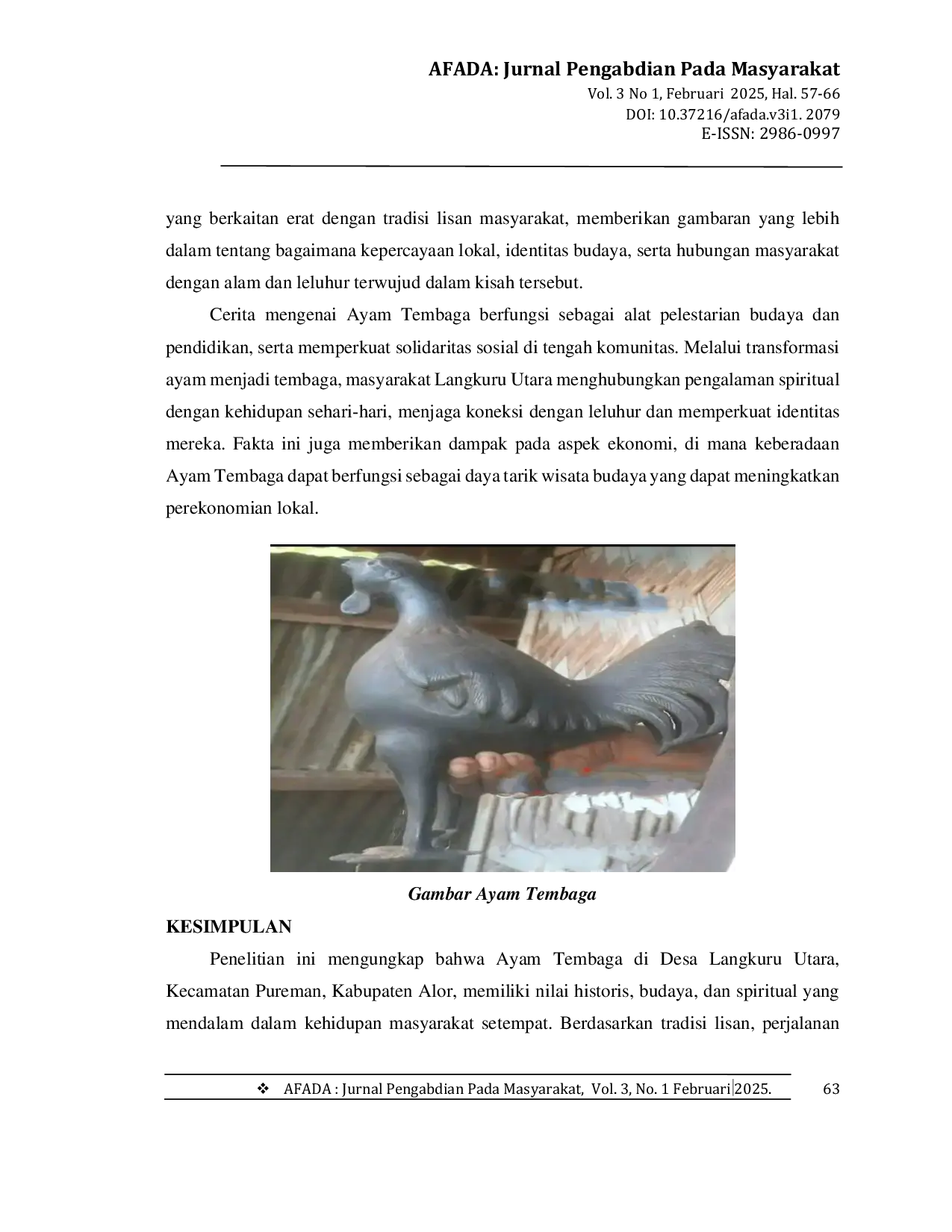 JURIS Sejarah Mula Ayam Tembaga Di Sibeybu Desa Langkuru Utara Kecamatan Pureman Kabupaten Alor