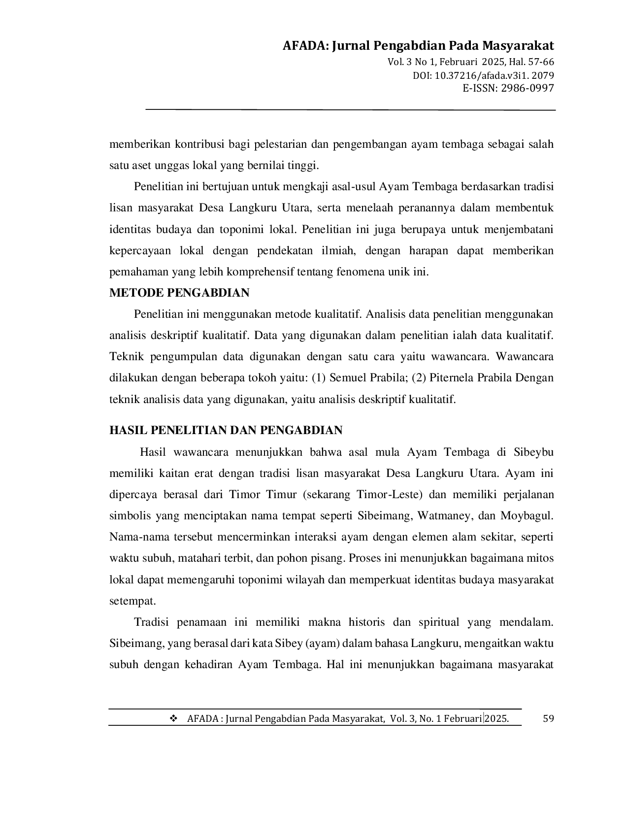 JURIS Sejarah Mula Ayam Tembaga Di Sibeybu Desa Langkuru Utara Kecamatan Pureman Kabupaten Alor