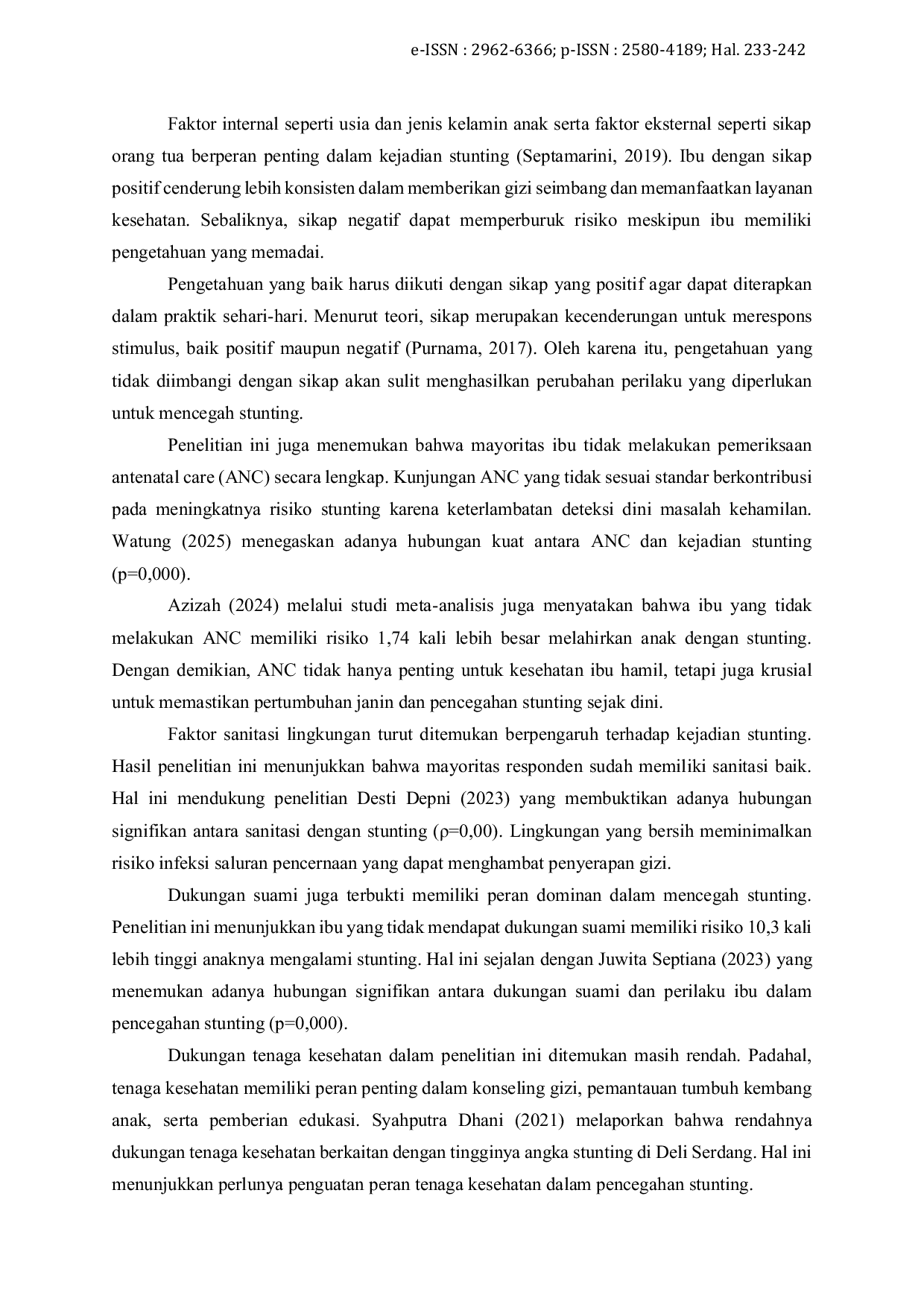 JURIS Determinan Stunting pada Anak Usia 6 24 Bulan di Puskesmas Hutaimbaru Padang Lawas Utara