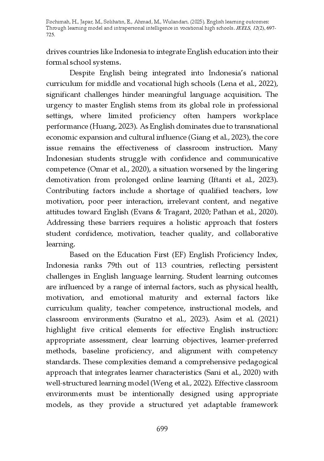 juris English Learning Outcomes through Learning Model and Intrapersonal Intelligence in Vocational High Schools