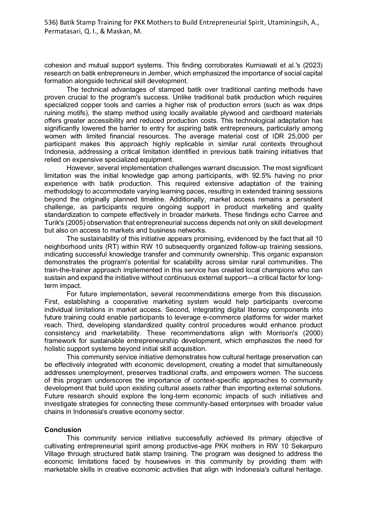 JURIS Batik Stamp Training for PKK Mothers to Build Entrepreneurial Spirit