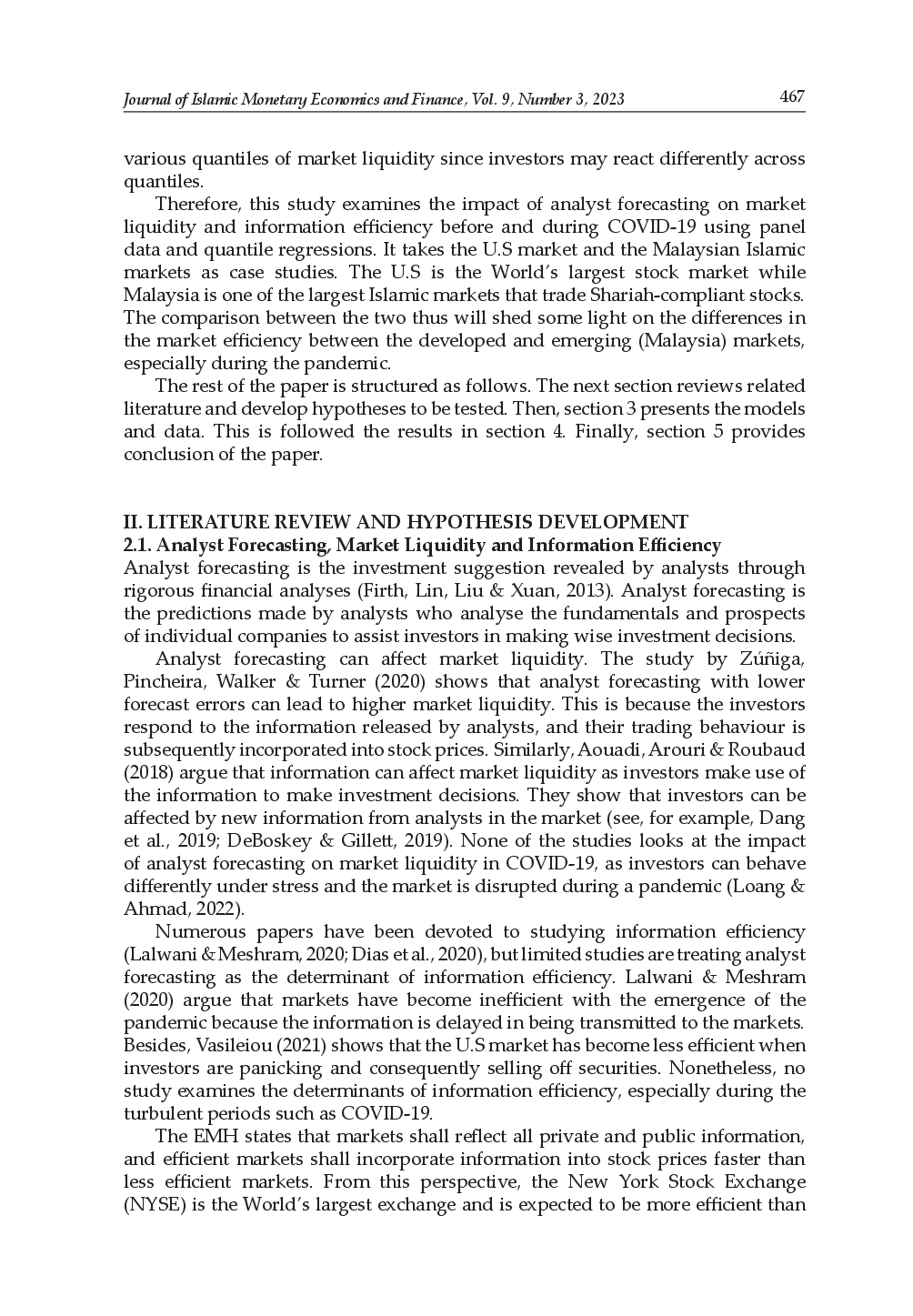 juris Information Efficiency in the U S and Shariah Compliant Stocks in Malaysia During COVID 19