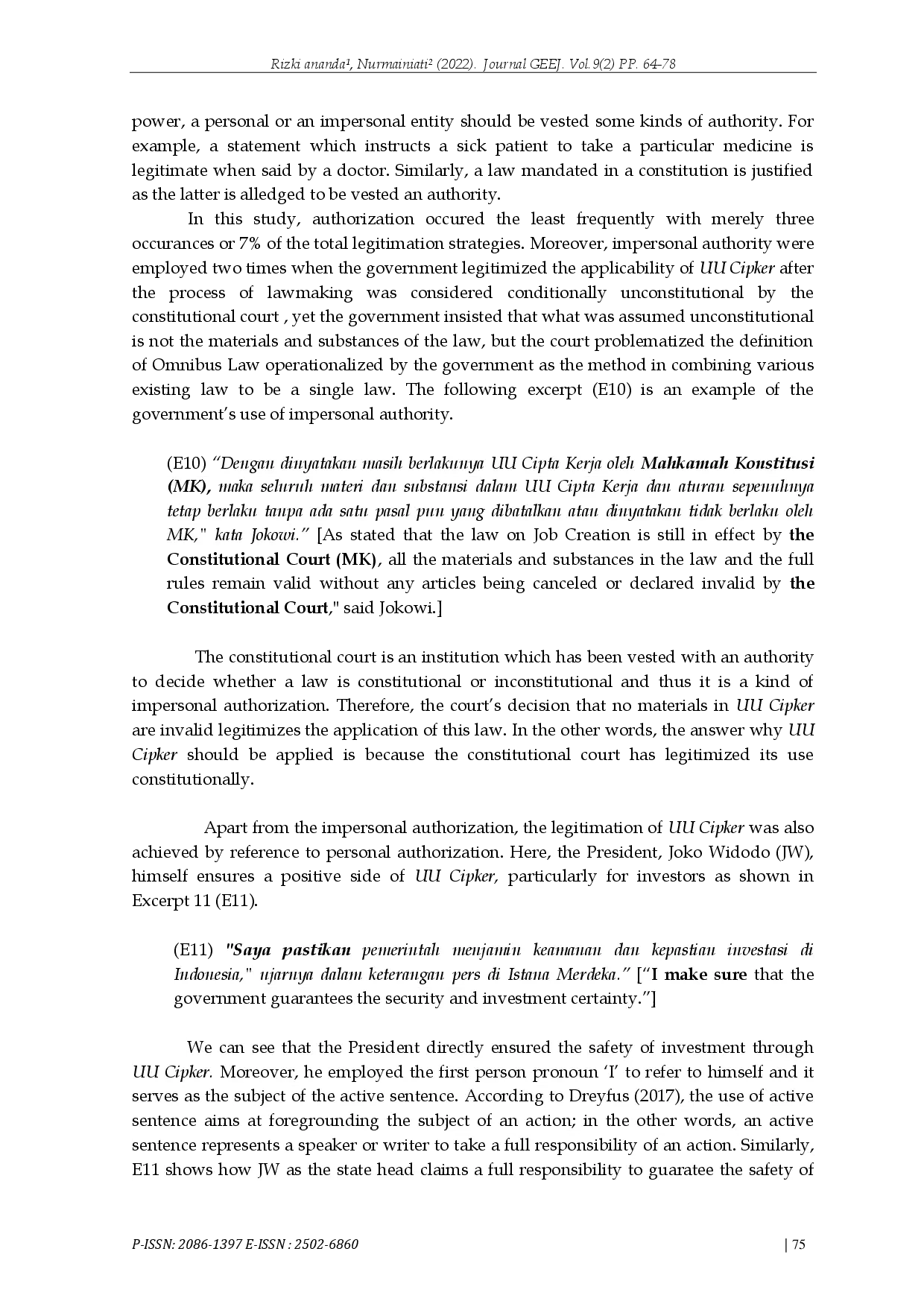 juris The Indonesian Government s Legitimation Toward Omnibus Law on Job Creation A Critical Discourse Analysis Study