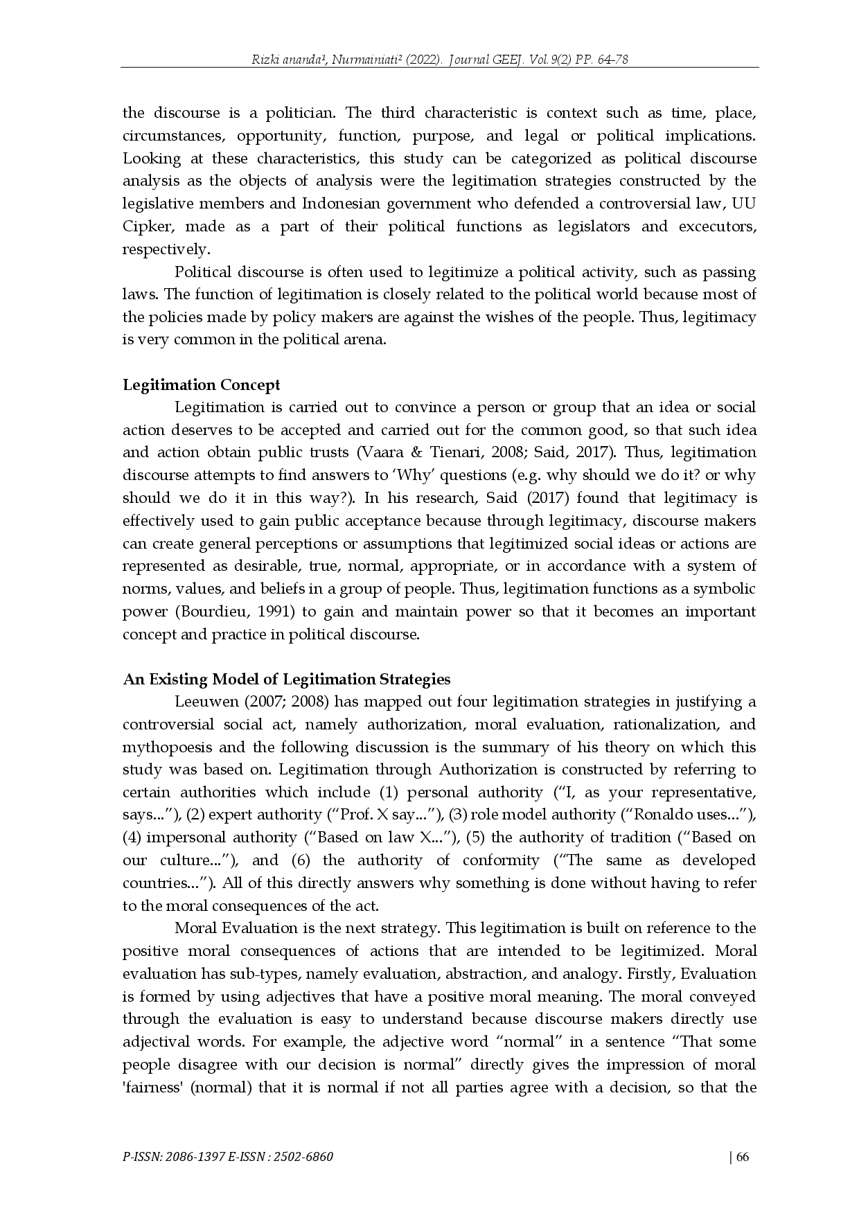 juris The Indonesian Government s Legitimation Toward Omnibus Law on Job Creation A Critical Discourse Analysis Study
