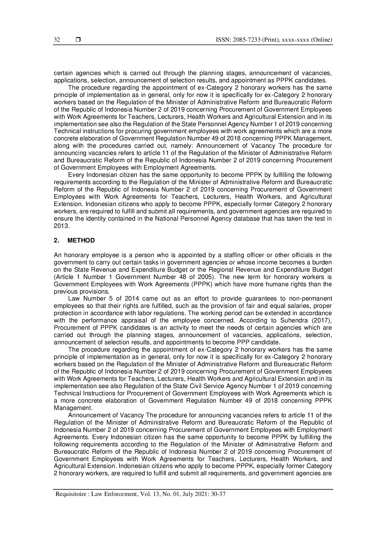 JURIS Analisis Pengangkatan Guru Honor menjadi Layanan Pemerintah Potensial dengan Perjanjian Kerja PPPK di Kabupaten Bantaeng