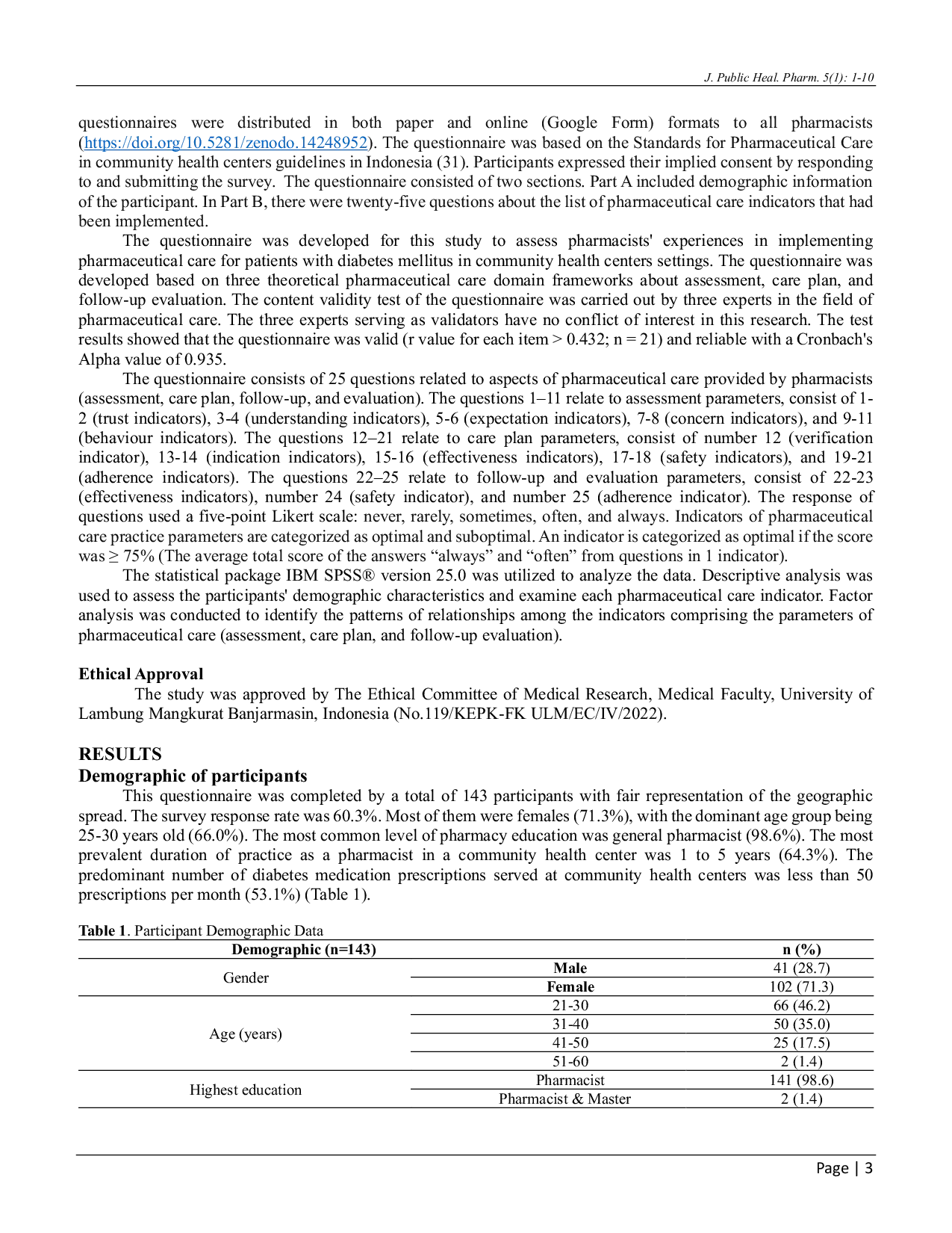 JURIS Evaluation Of Pharmacist Based Services For Type 2 Diabetes Mellitus In The Indonesian Community Health Centers