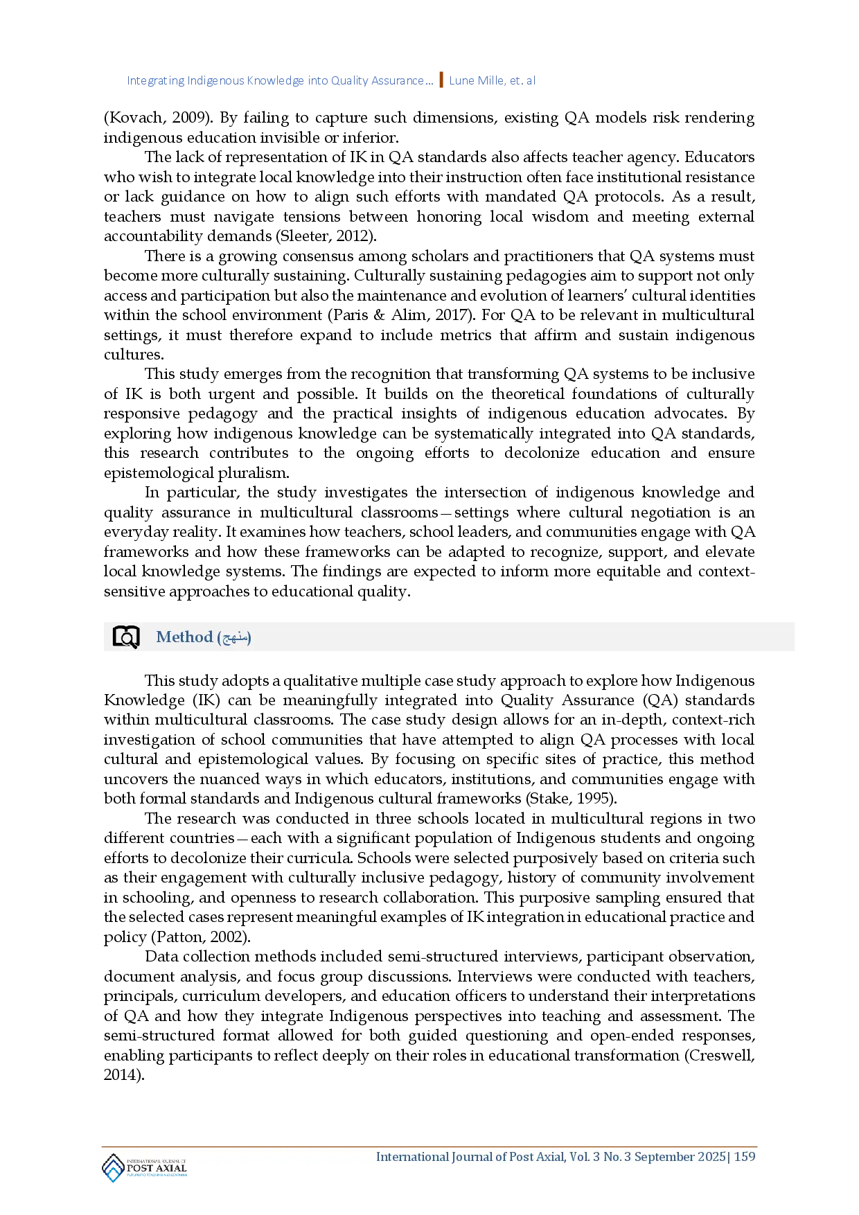 juris Integrating Indigenous Knowledge into Quality Assurance Standards in Multicultural Classrooms