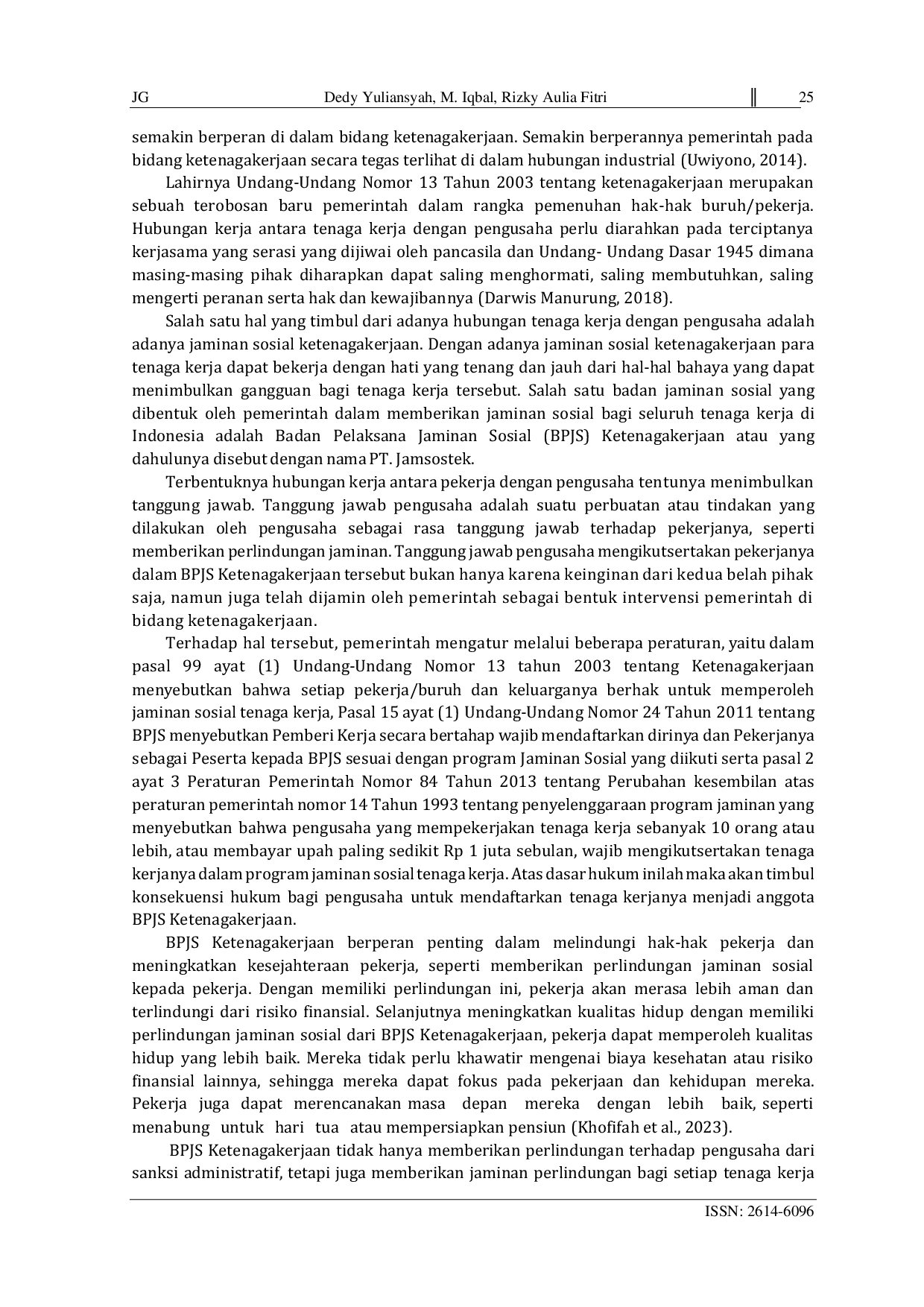 JURIS Fulfillment of employment social security rights as an employer s legal obligation toward workers