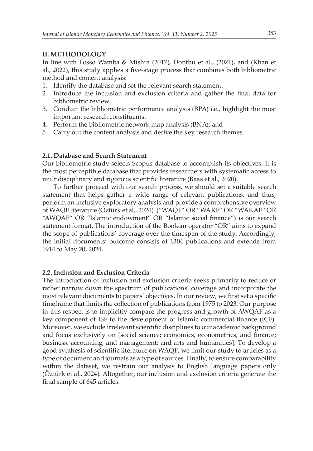 JURIS Trends Evolution and Future Research Directions in Waqf A Bibliometric Analysis through Complex Networks
