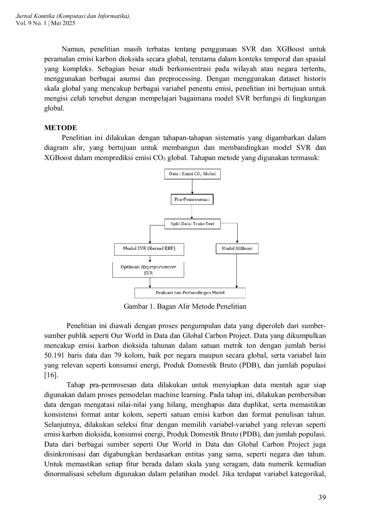 JURIS Perbandingan Kinerja SVR dan XGBoost untuk Peramalan Emisi CO Global berbasis Machine Learning