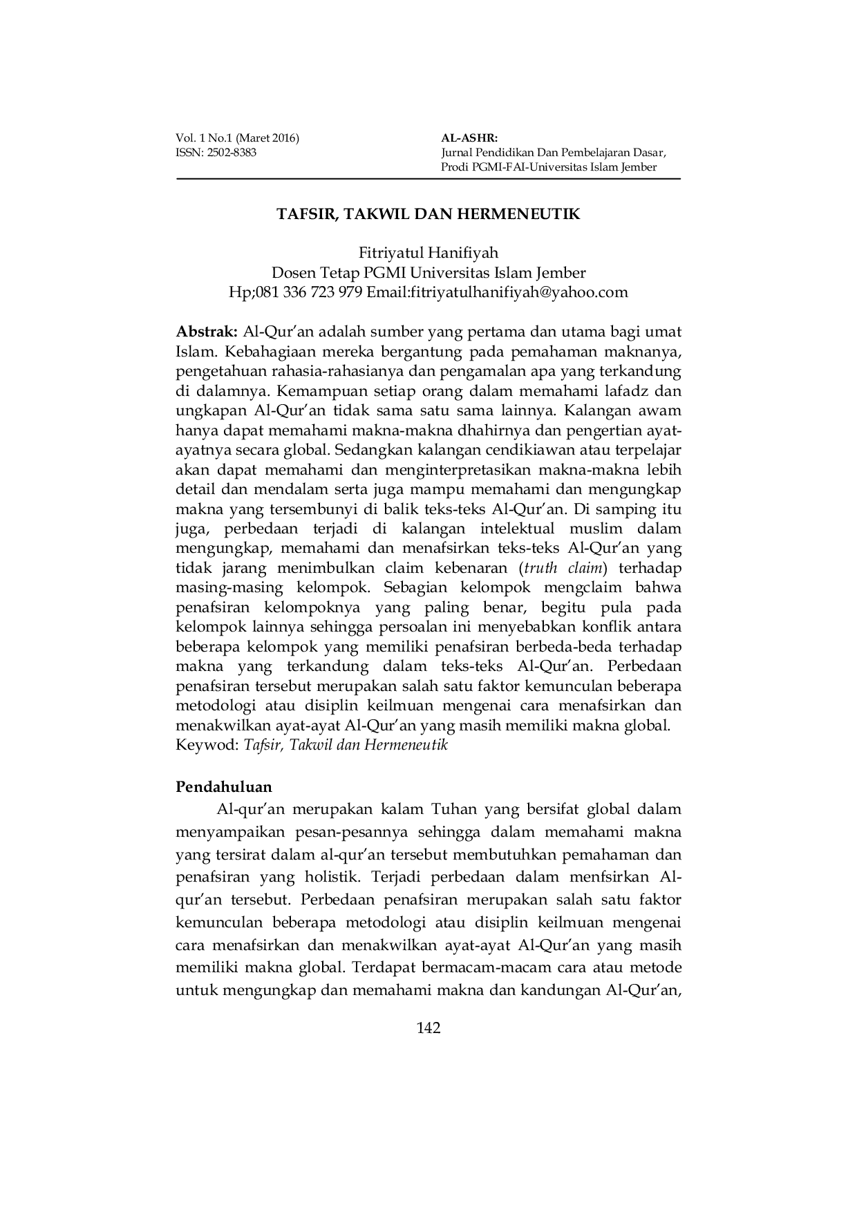 JURIS Tafsir Takwil Dan Hermeneutik