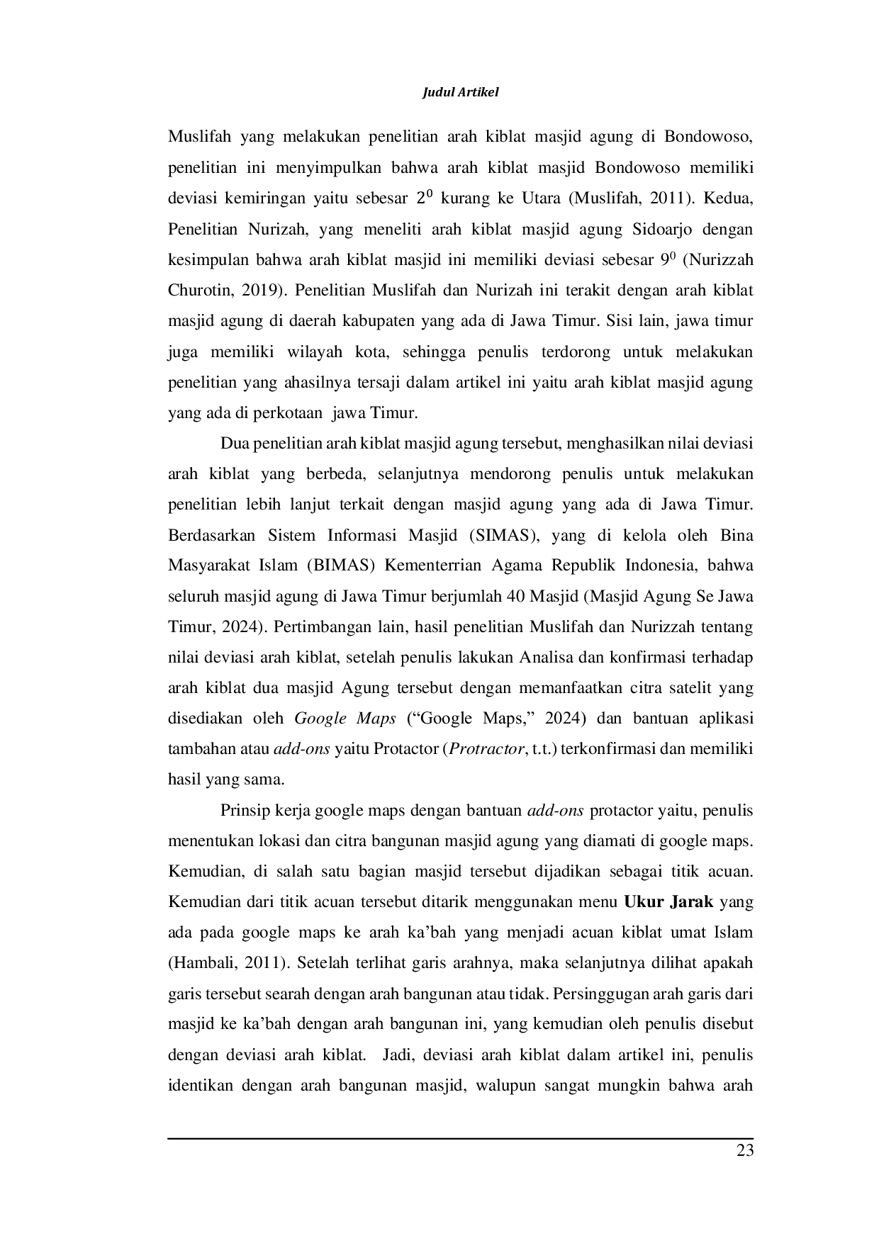 JURIS Analisis Korelasi dan Regresi Antara Tahun Berdiri dengan Nilai Deviasi Arah Kiblat Masjid Agung Se Jawa Timur