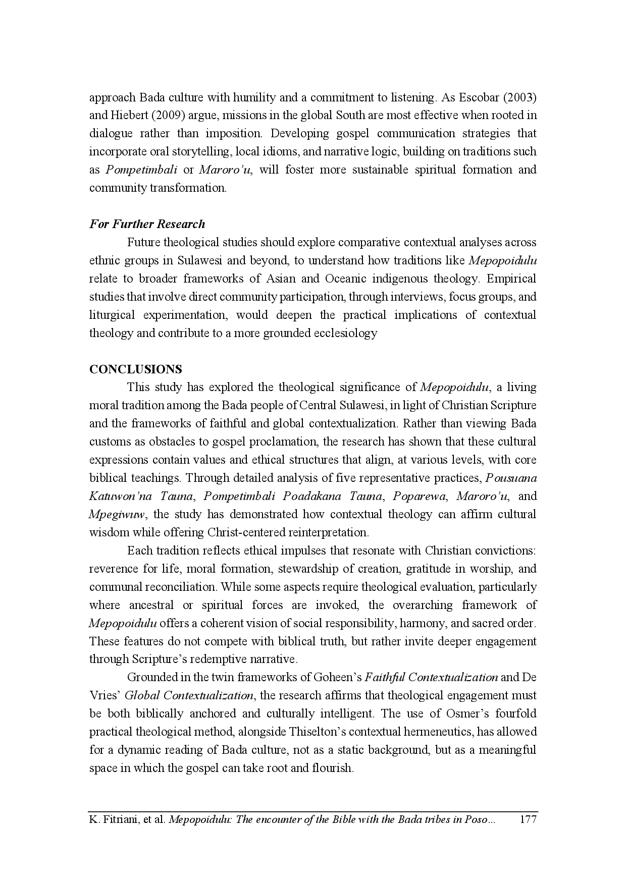 juris Mepopoidulu The encounter of the Bible with the Bada tribes in Poso Indonesia