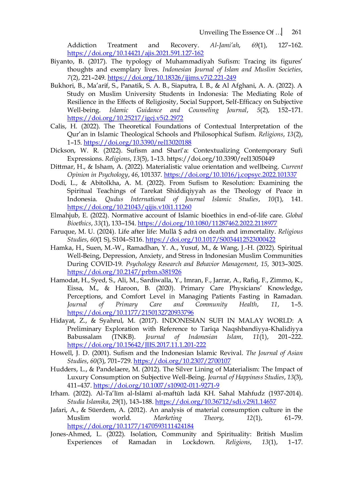 JURIS Unveiling the Essence of Worldly Life Through the Perspective of Tasawuf Irfani A Study on Its Implications for Indonesian Urban Muslim Society