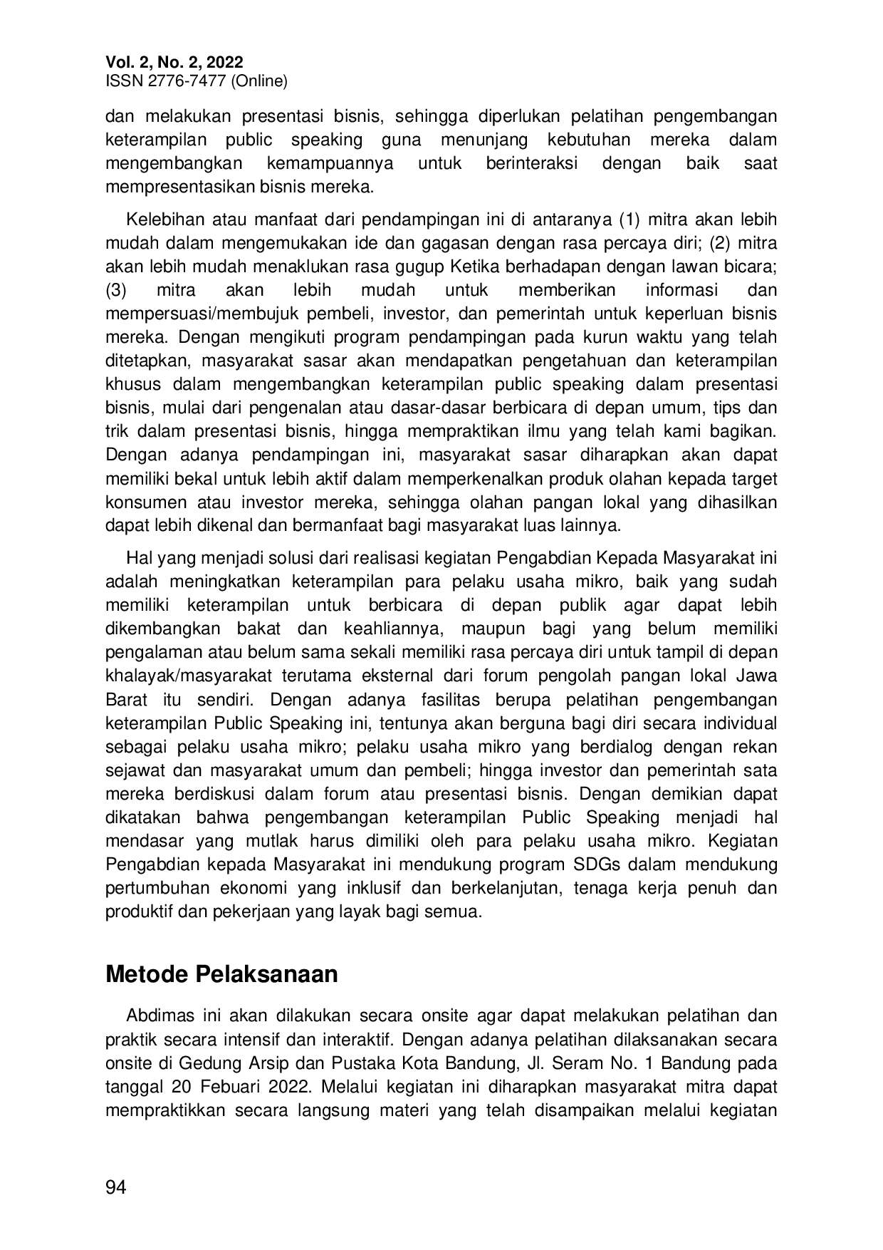 JURIS Pemberdayaan Pelaku UMKM Dalam Meningkatkan Kompetensi Komunikasi Digital