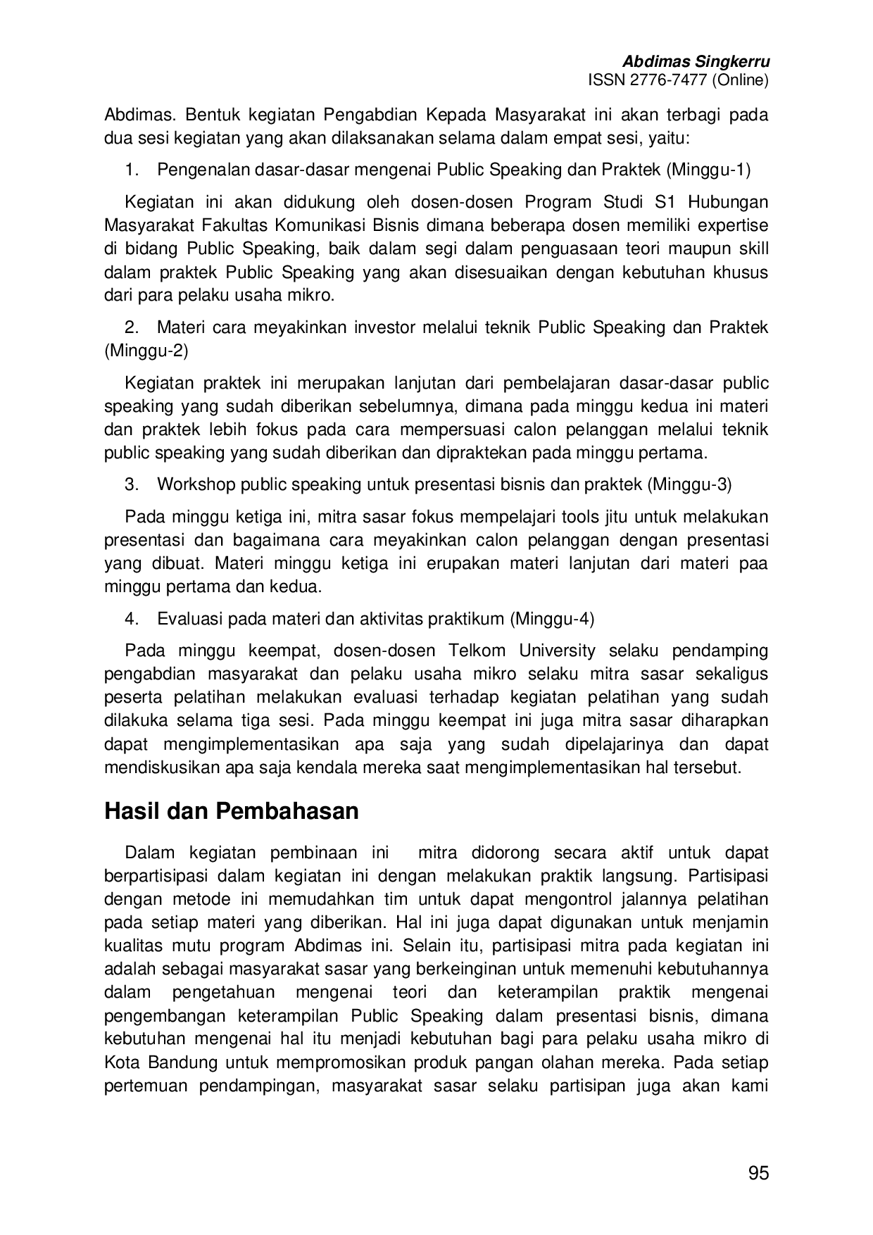 JURIS Pemberdayaan Pelaku UMKM Dalam Meningkatkan Kompetensi Komunikasi Digital