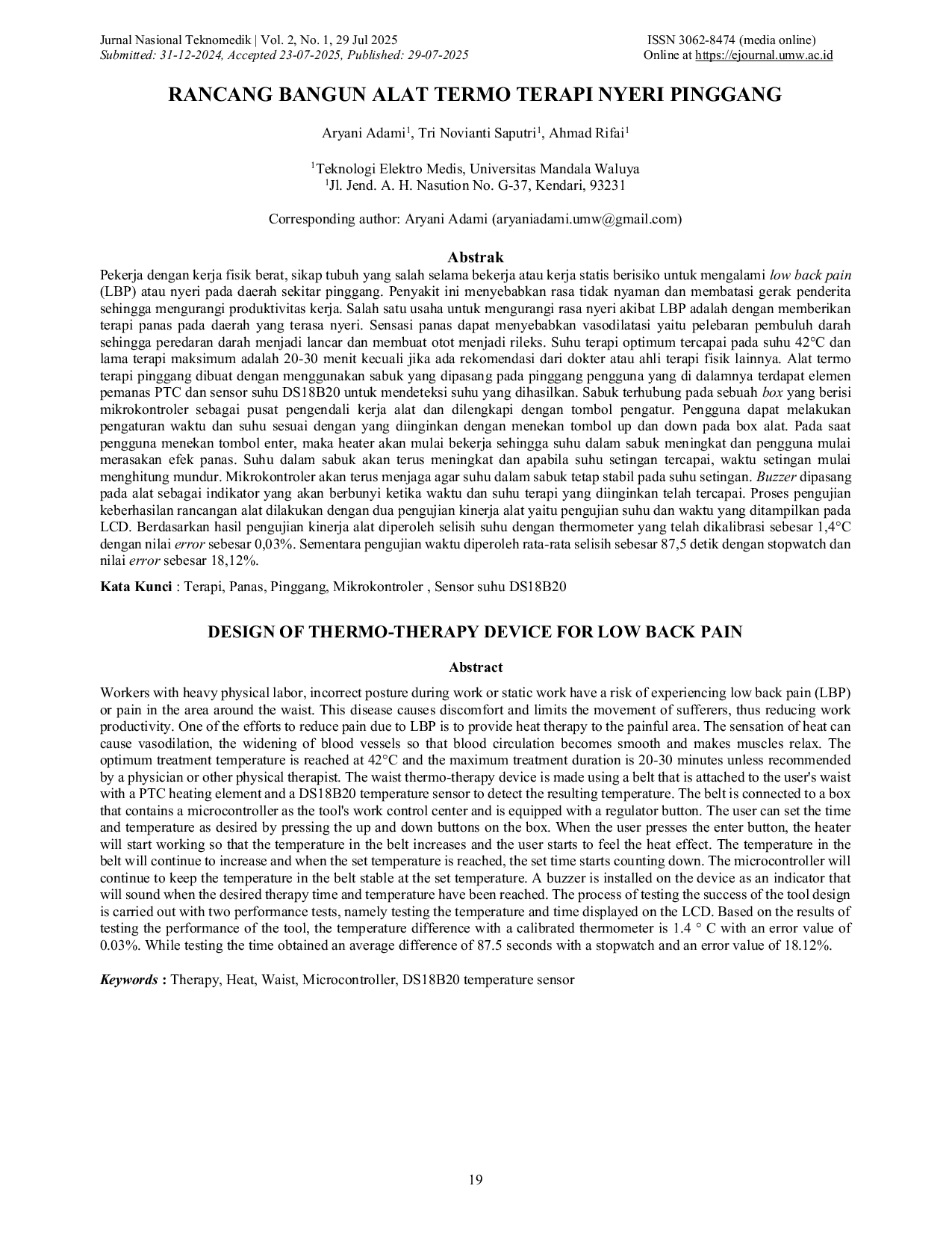 JURIS Rancang Bangun Alat Termo Terapi Nyeri Pinggang