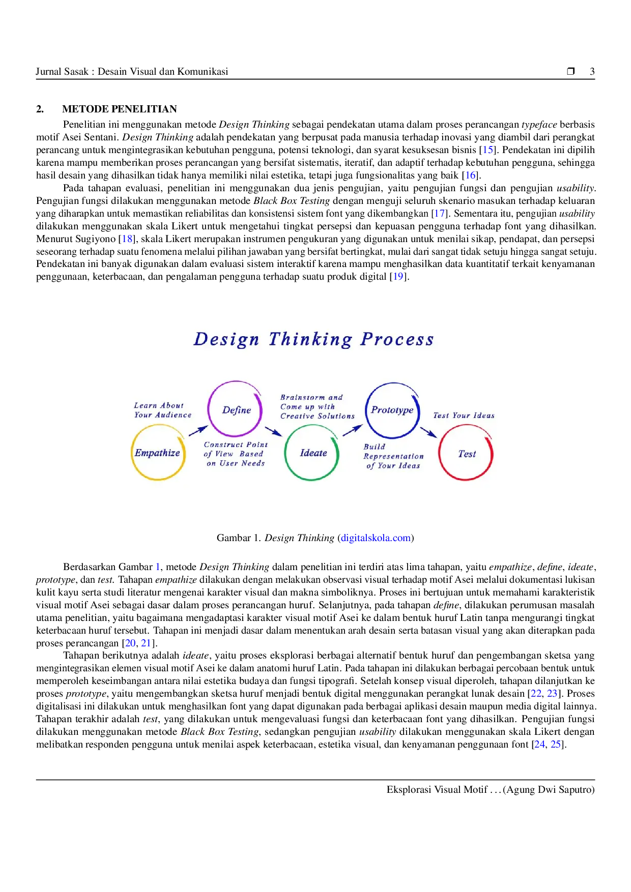 JURIS Eksplorasi Visual Motif Asei Sentani Pada Typeface Latin Melalui Metode Design Thinking