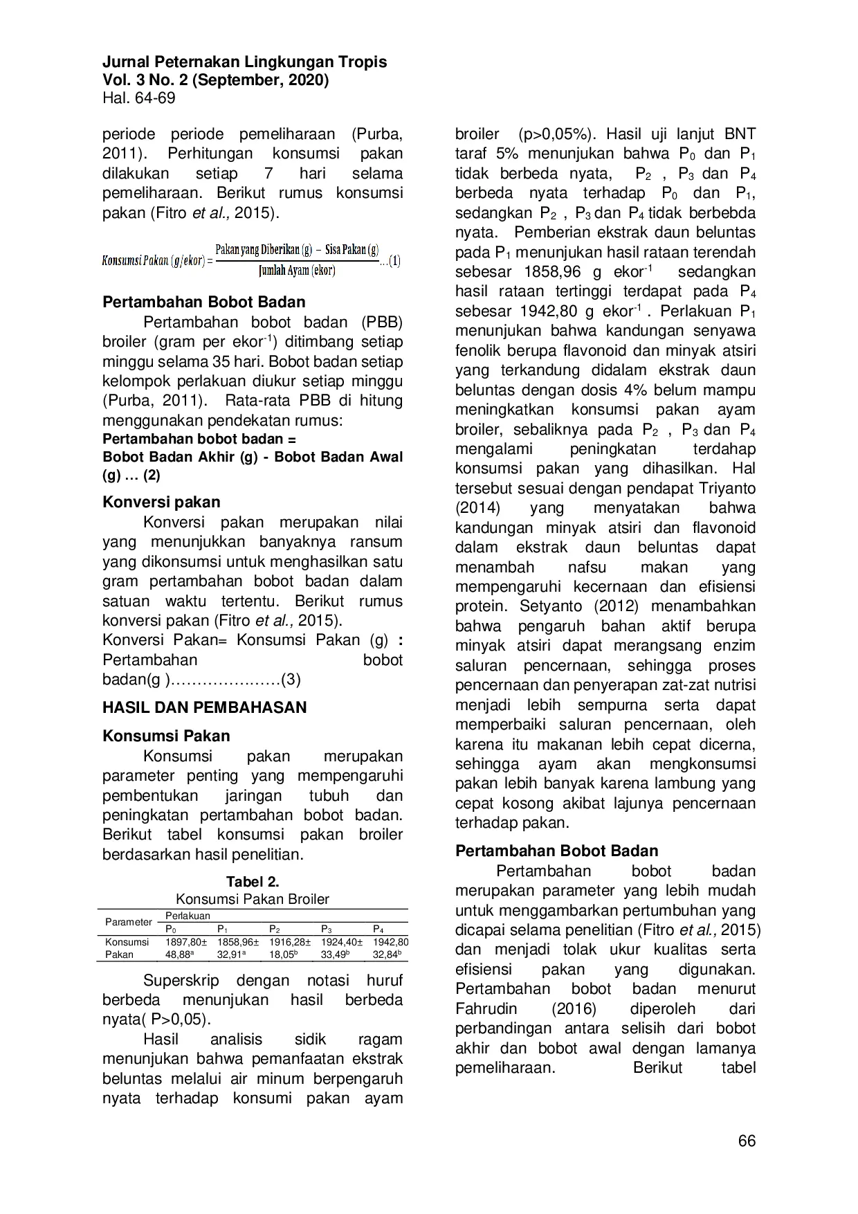 JURIS Pemanfaatan Ekstrak Daun Beluntas Plucheaindica Less melalui Air Minum terhadap Performa Ayam Broiler