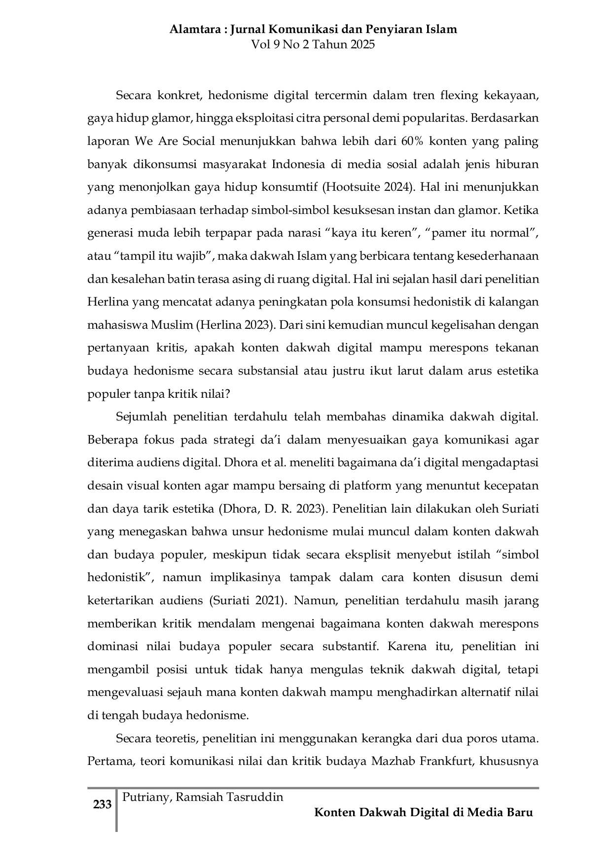 JURIS Digital Islamic Preaching Content in New Media in Facing Hedonistic Culture A Contemporary Islamic Preaching Perspective